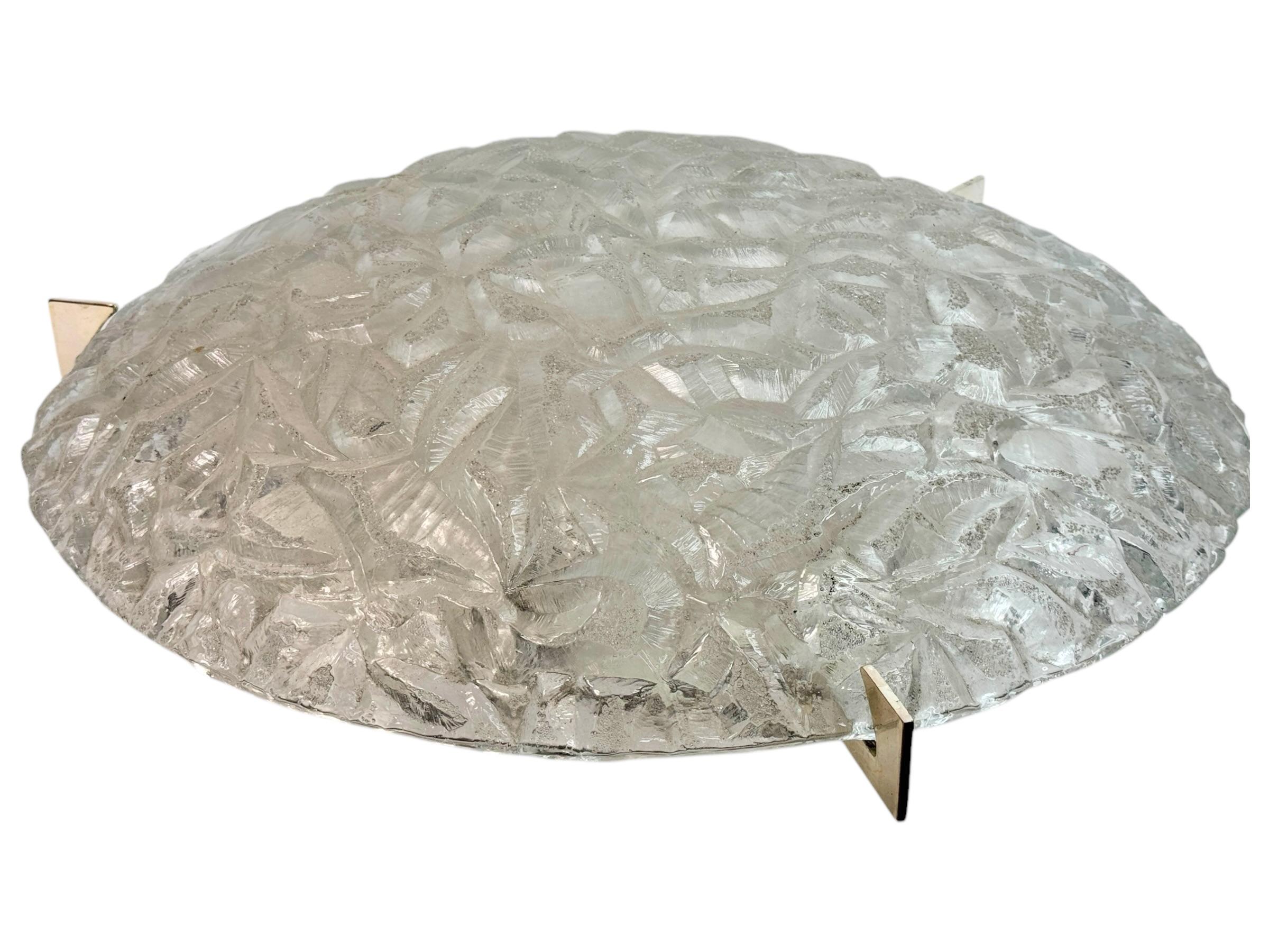 Monumentales Kaiser-Eisglas Einbaubeleuchtung Mid-Century Modern Vintage 1970er Jahre im Angebot 6