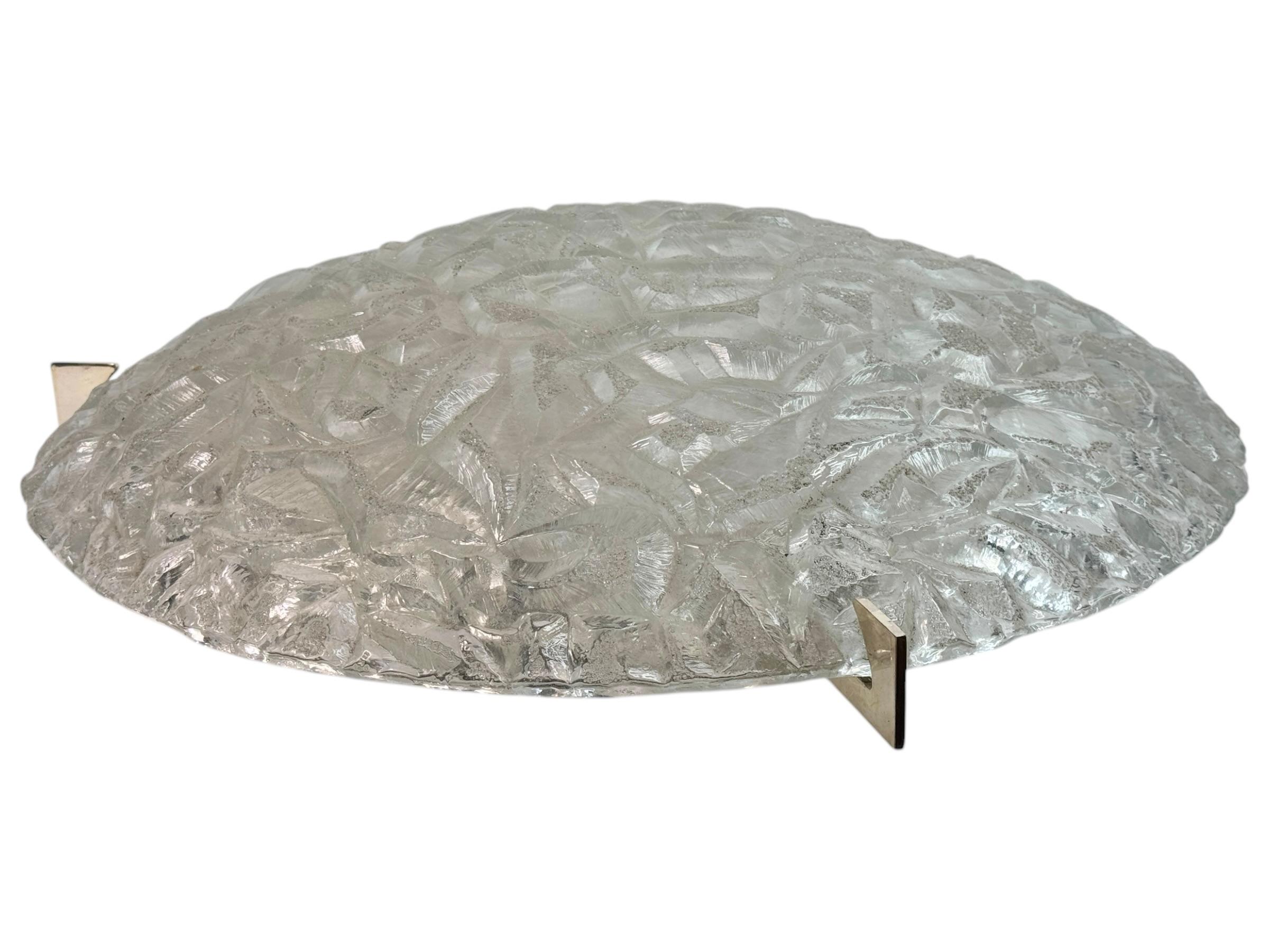 Monumentales Kaiser-Eisglas Einbaubeleuchtung Mid-Century Modern Vintage 1970er Jahre im Angebot 7