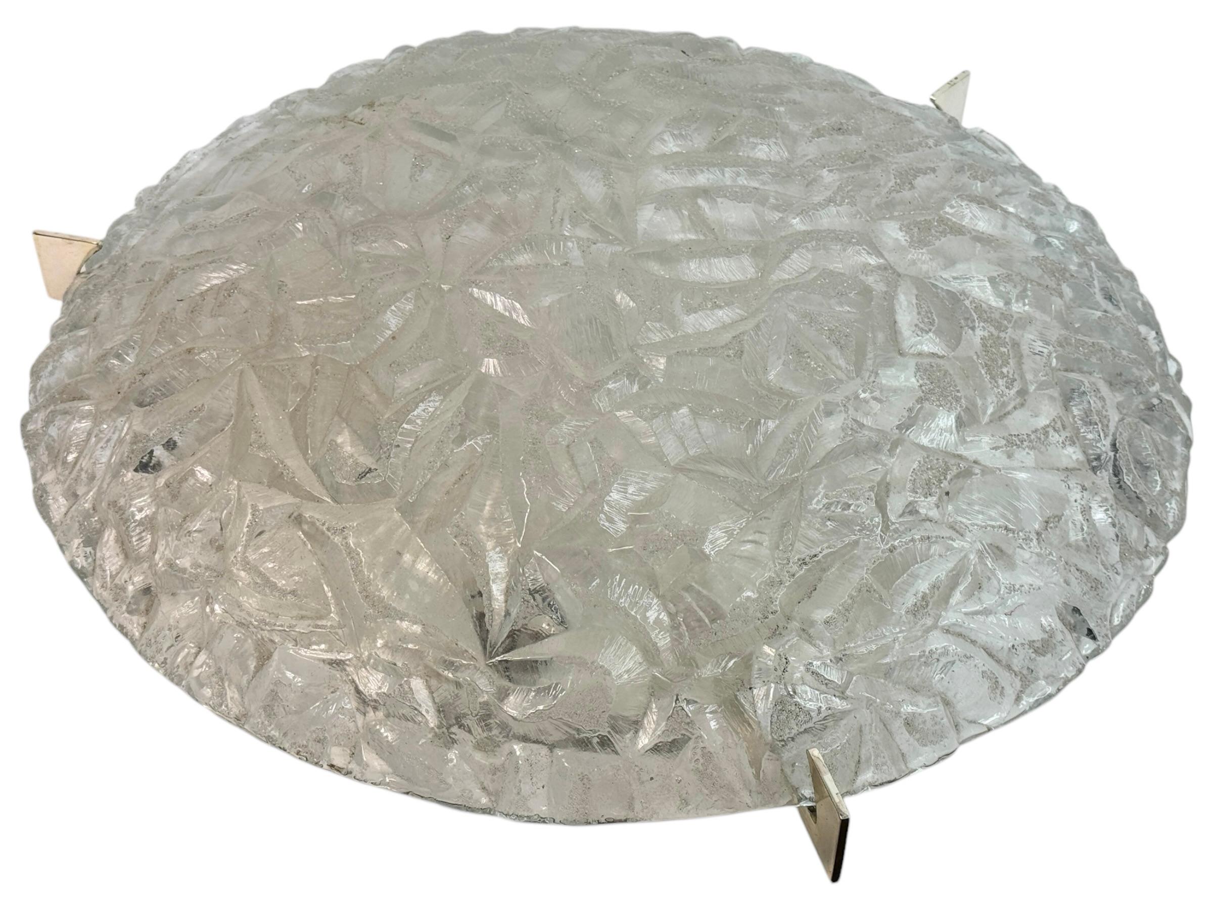Monumentales Kaiser-Eisglas Einbaubeleuchtung Mid-Century Modern Vintage 1970er Jahre im Angebot 8