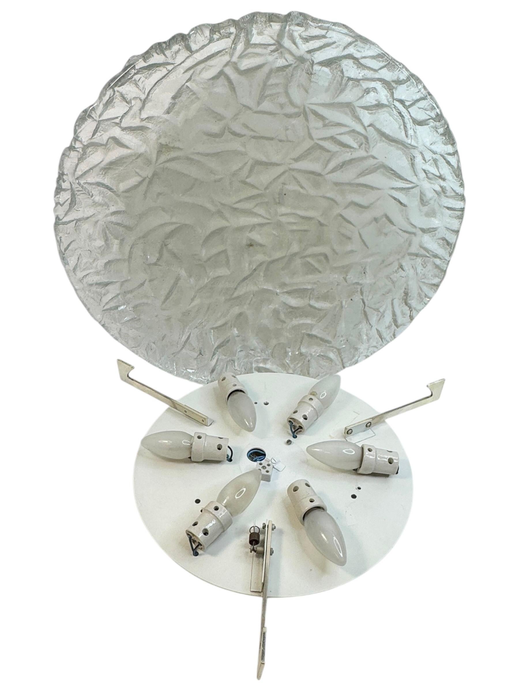 Monumentales Kaiser-Eisglas Einbaubeleuchtung Mid-Century Modern Vintage 1970er Jahre im Angebot 12