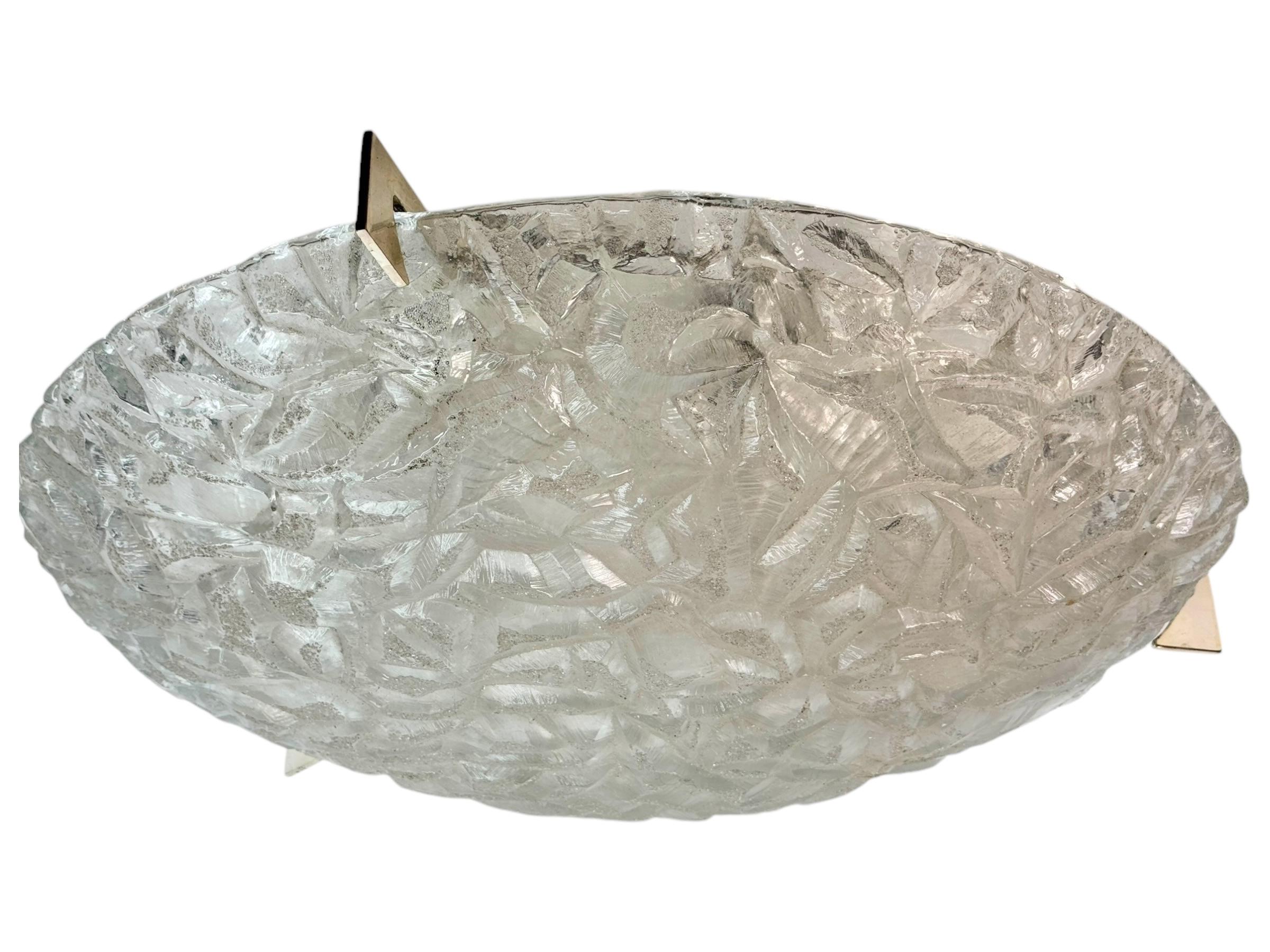 Monumentales Kaiser-Eisglas Einbaubeleuchtung Mid-Century Modern Vintage 1970er Jahre im Angebot 13
