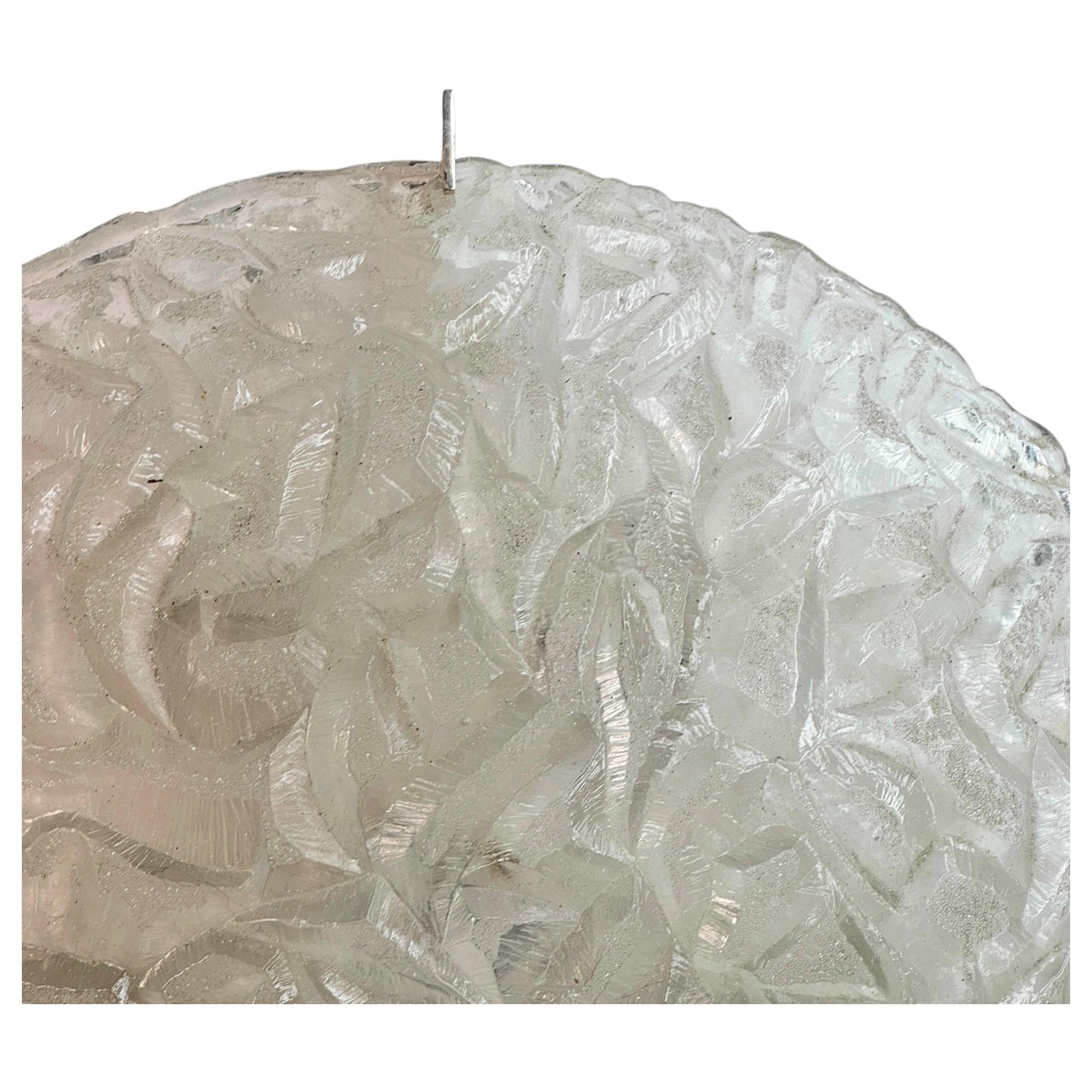 Monumentales Kaiser-Eisglas Einbaubeleuchtung Mid-Century Modern Vintage 1970er Jahre (Ende des 20. Jahrhunderts) im Angebot