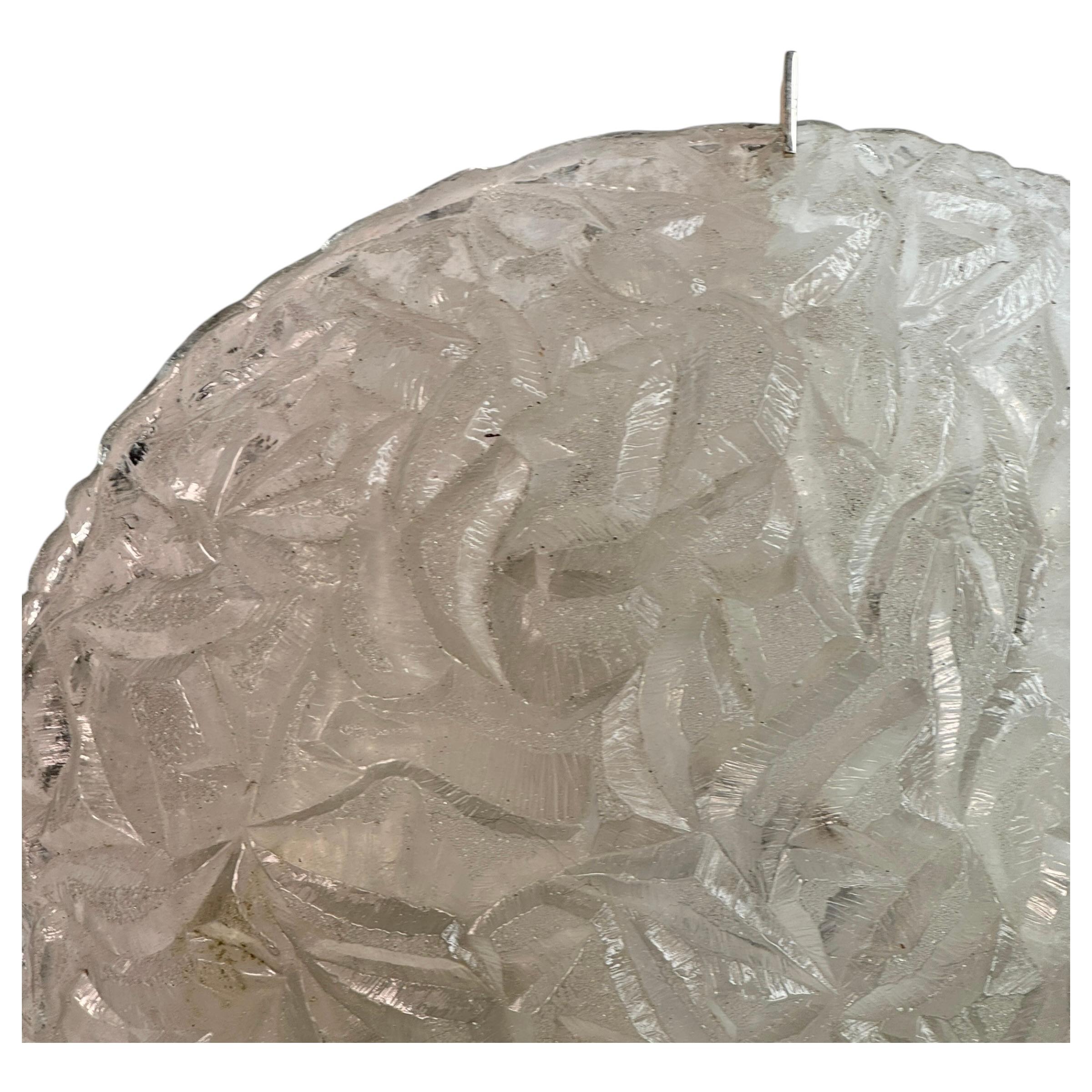 Monumentales Kaiser-Eisglas Einbaubeleuchtung Mid-Century Modern Vintage 1970er Jahre (Metall) im Angebot