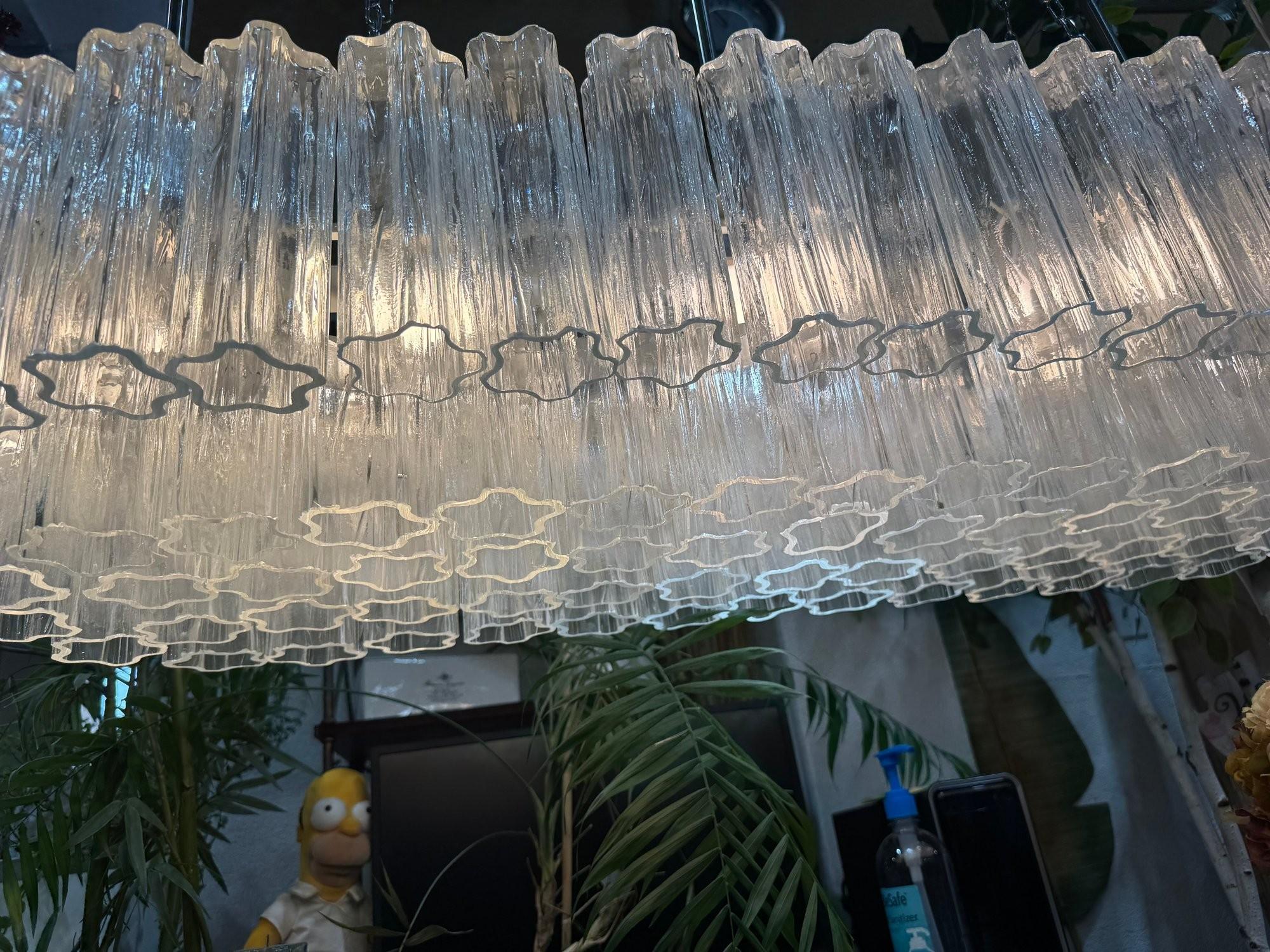 Monumentale lampadario a tubo Tronchi in vetro di Murano Kalmar, metà del secolo scorso In condizioni buone in vendita a Pemberton, NJ