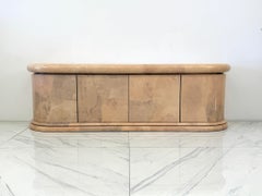 Monumental Karl Springer Goatskin Credenza / Buffet, 1980's With COA