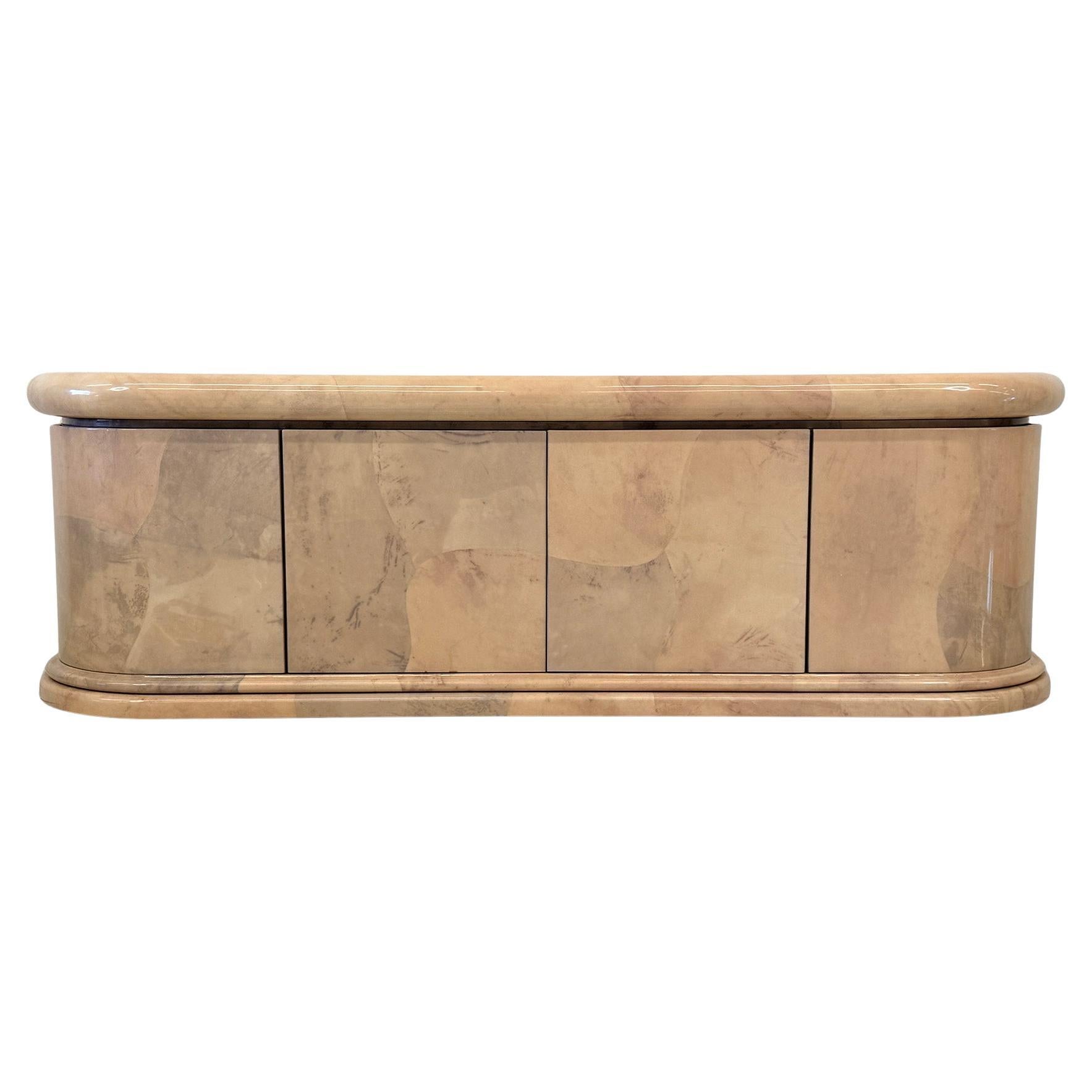 Monumental Karl Springer Goatskin Credenza / Buffet, 1980
s