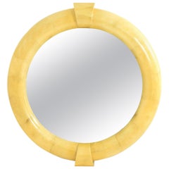 Monumental Karl Springer Inspired Goatskin Mirror