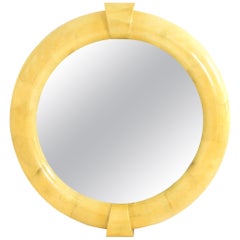 Monumental Karl Springer Inspired Goatskin Mirror