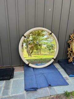 Monumental Karl Springer style Round Mirror Mid-Century Modern