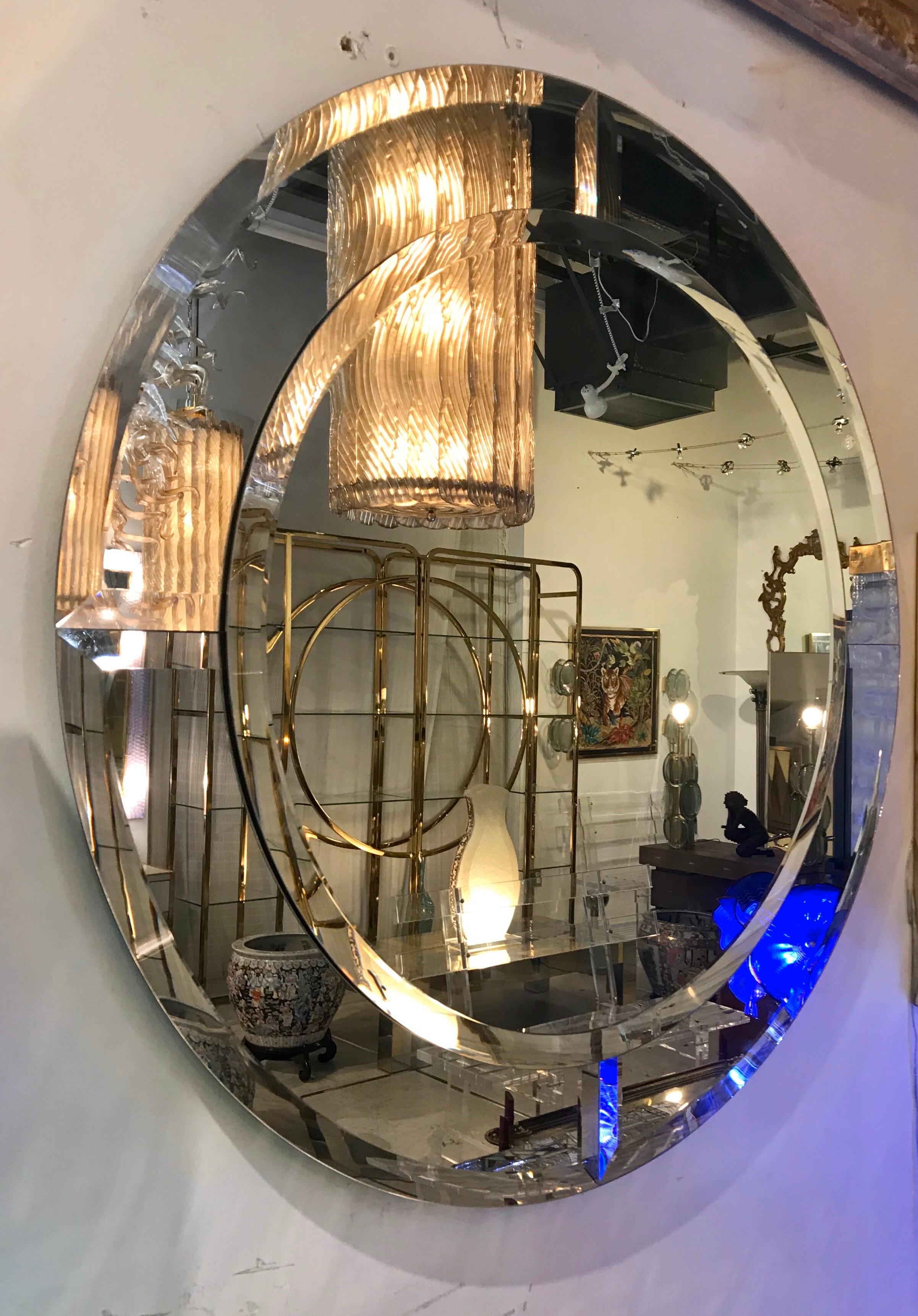 Monumental Karl Springer Saturn Mirror In Good Condition In Miami, FL