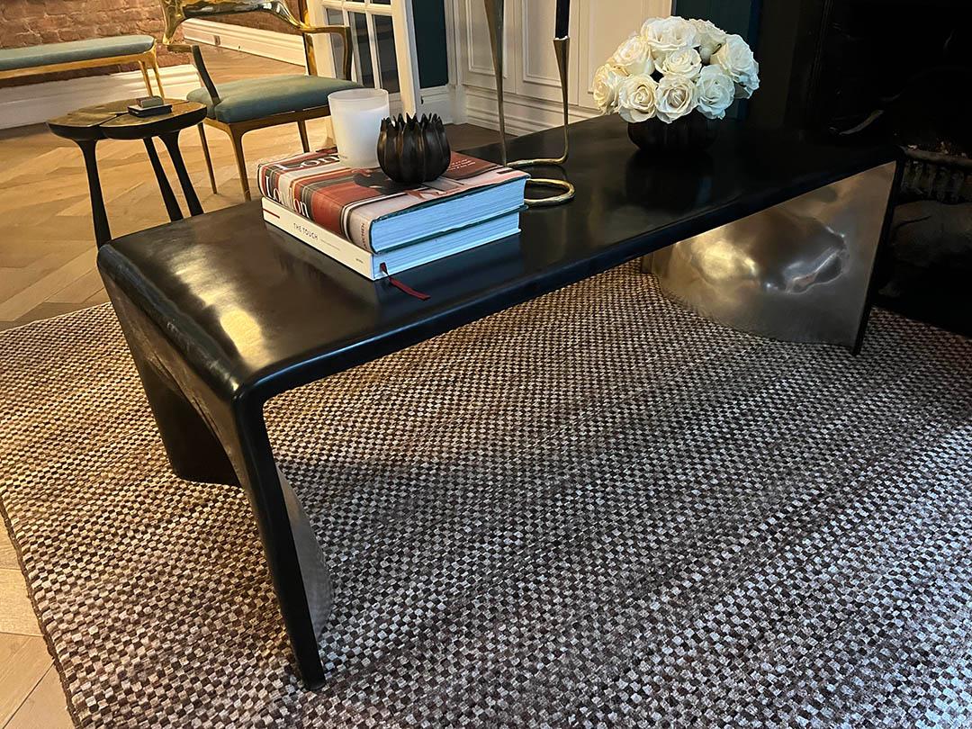 Contemporary Monumental Khetan Coffee Table in Bronze and Silver by Elan Atelier 'in Stock' For Sale
