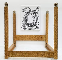 Monumental King Sized Marcello Mioni Four Poster Pencil Reed and Brass Bed