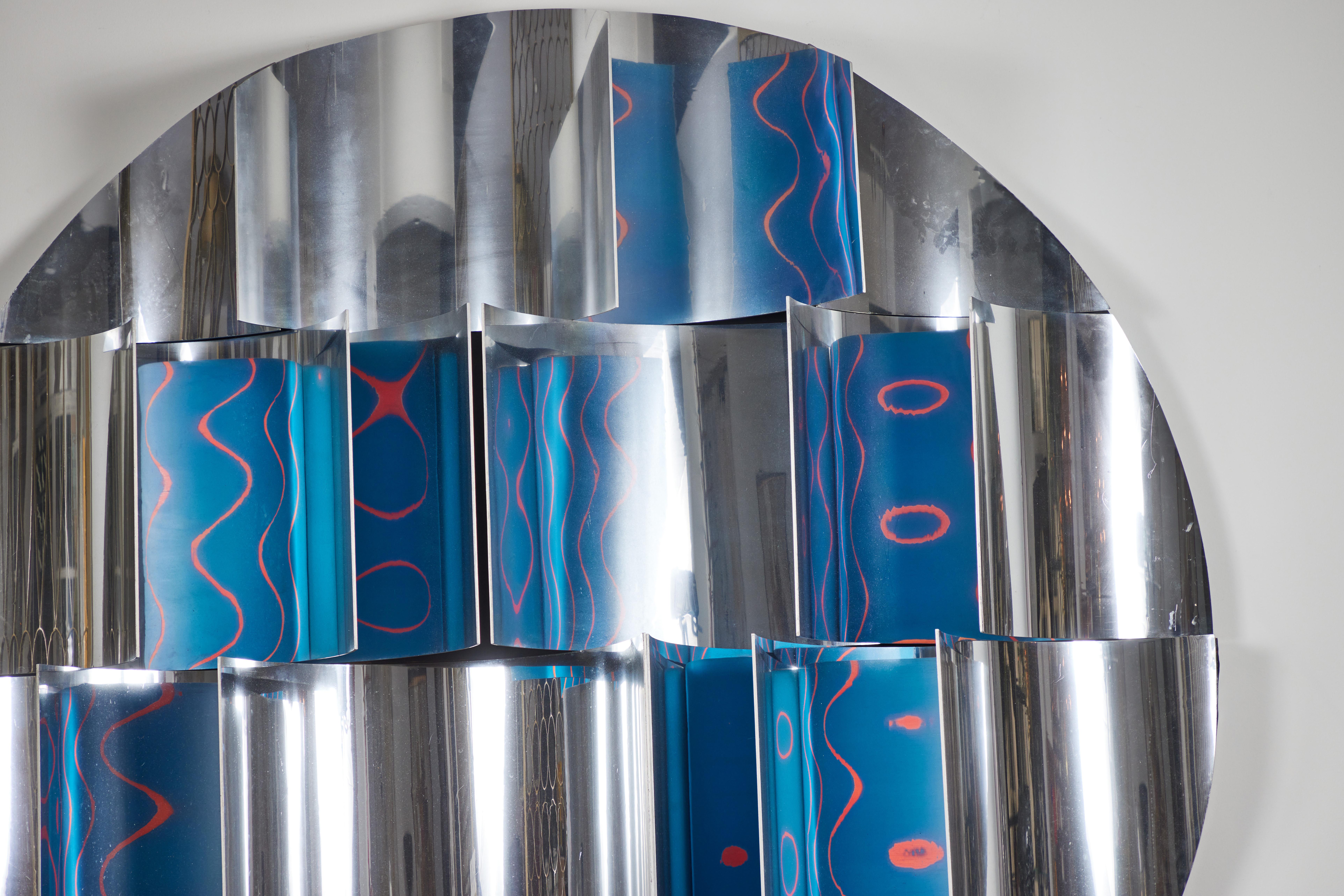 Monumental Kinoptic Metal Wall Sculpture by Rafe Affleck, 1960's In Good Condition For Sale In Pasadena, CA