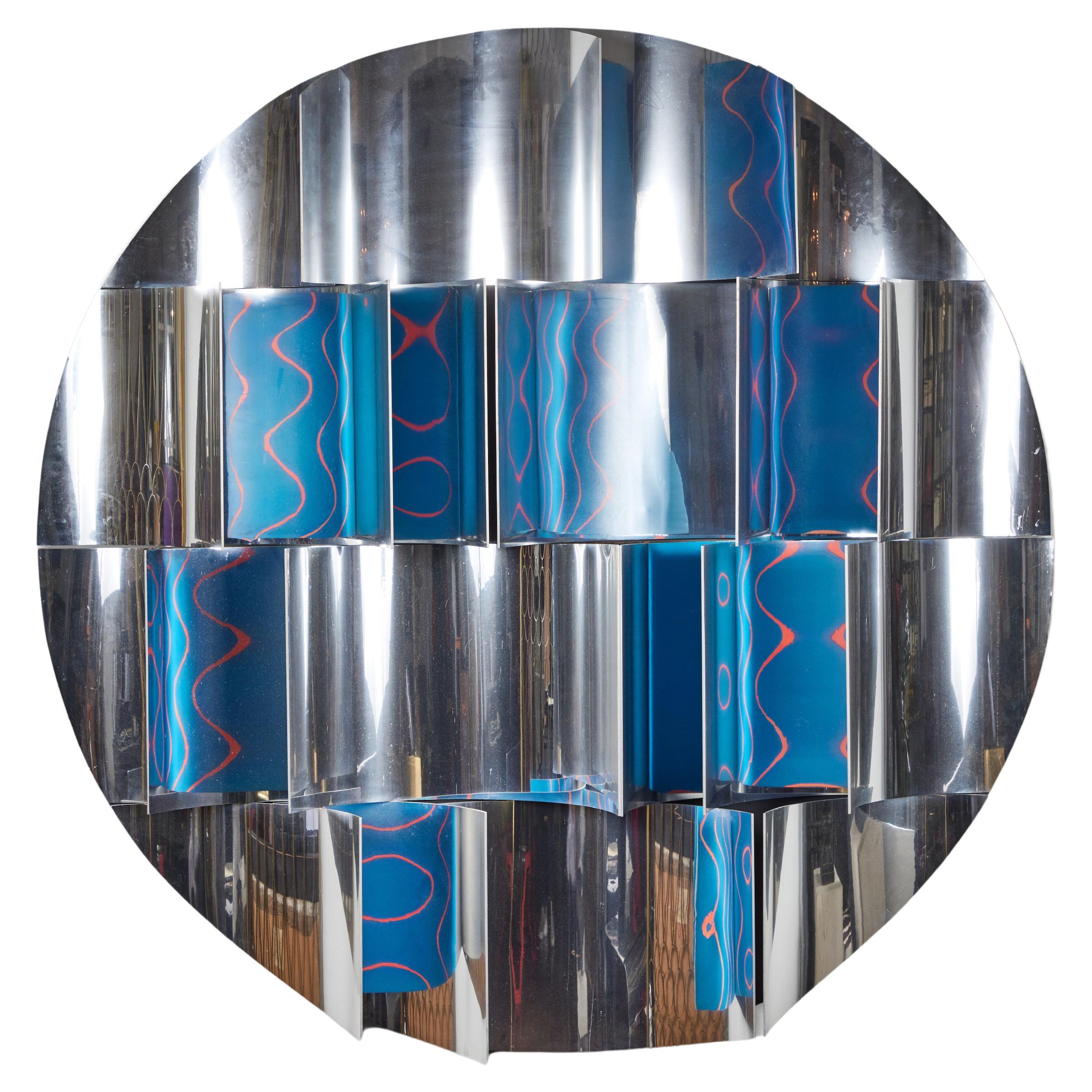 Monumental Kinoptic Metal Wall Sculpture by Rafe Affleck, 1960's For Sale