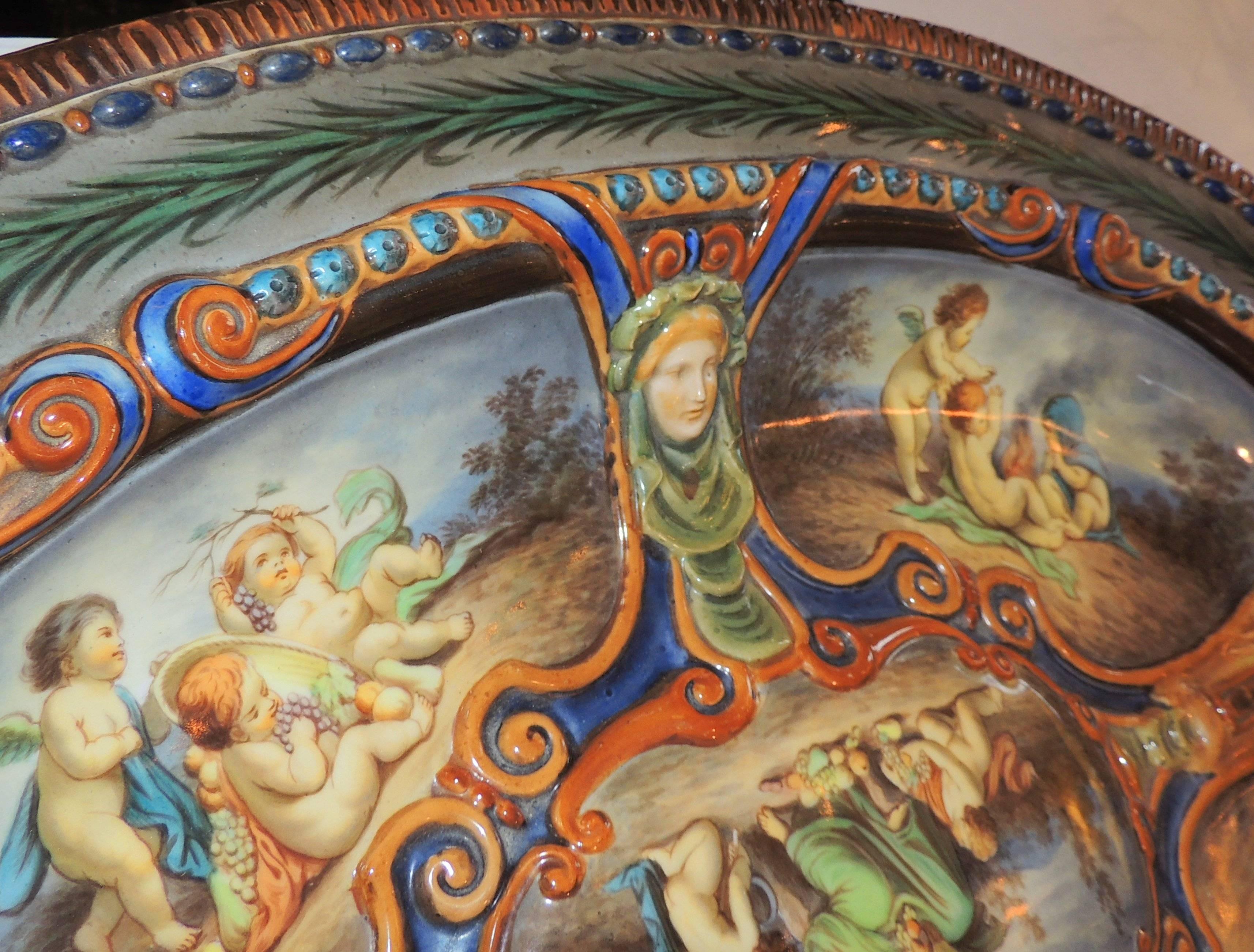 Hand-Painted Monumental KPM Presentation Hand Painted German Berlin Centerpiece Oval Platter
