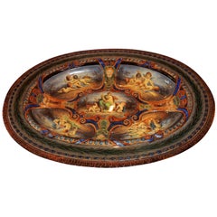 Monumental KPM Presentation Hand Painted German Berlin Centerpiece Oval Platter