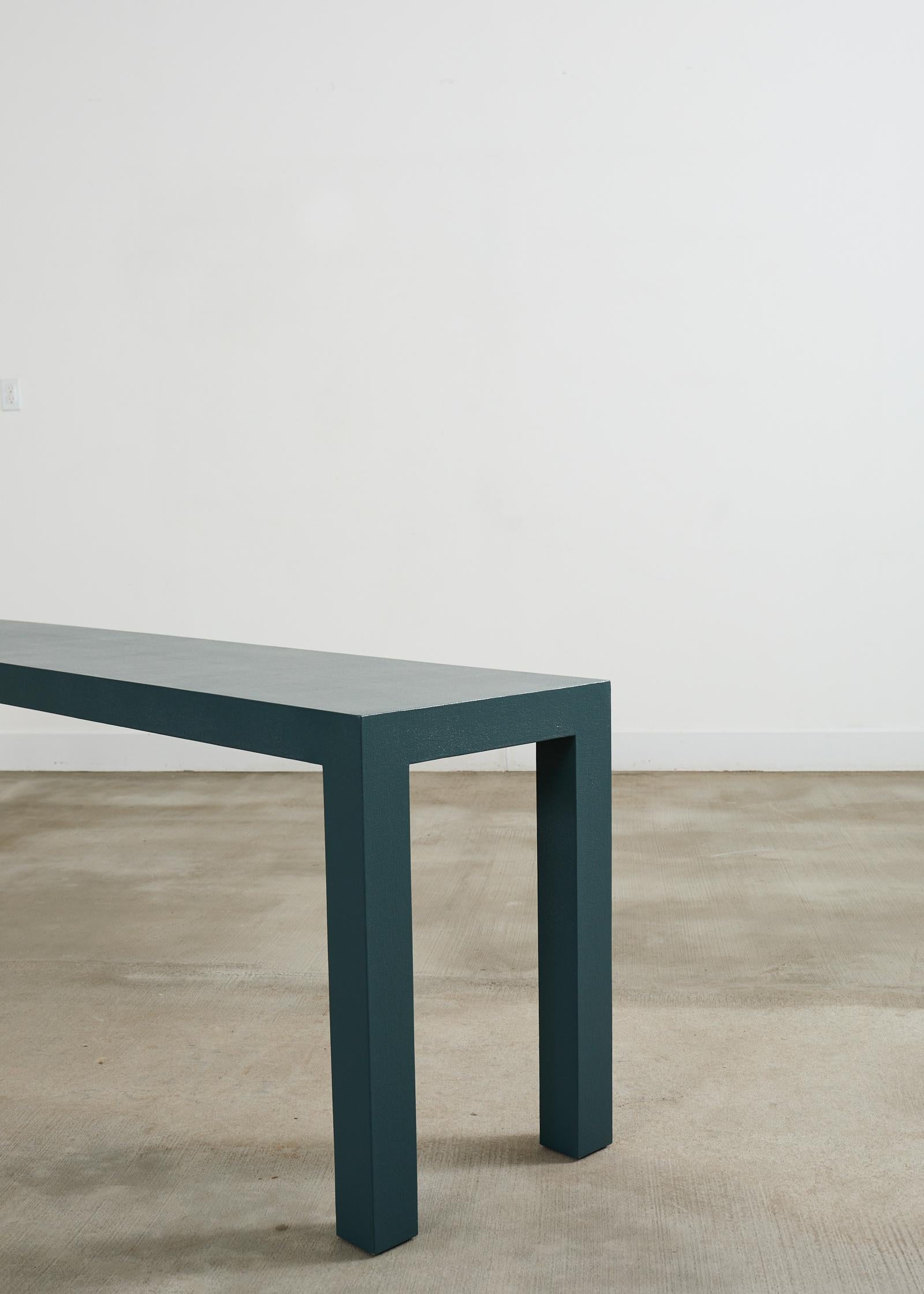 Monumental Lacquered Grasscloth Parsons Console Table 9 Ft. For Sale 7