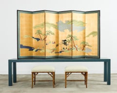 Monumental Lacquered Grasscloth Parsons Console Table 9 Ft.