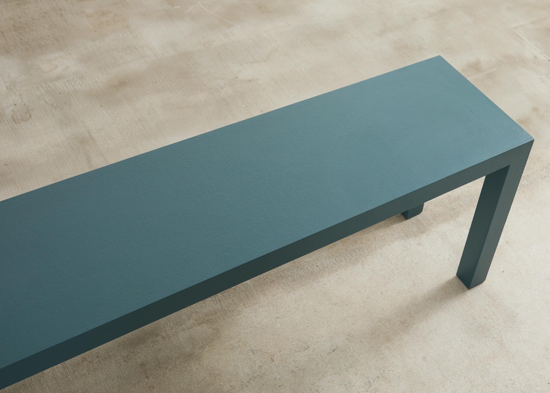 Monumental Lacquered Grasscloth Parsons Console Table 9 Ft. For Sale 1