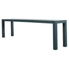 Monumental Lacquered Grasscloth Parsons Console Table 9 Ft.