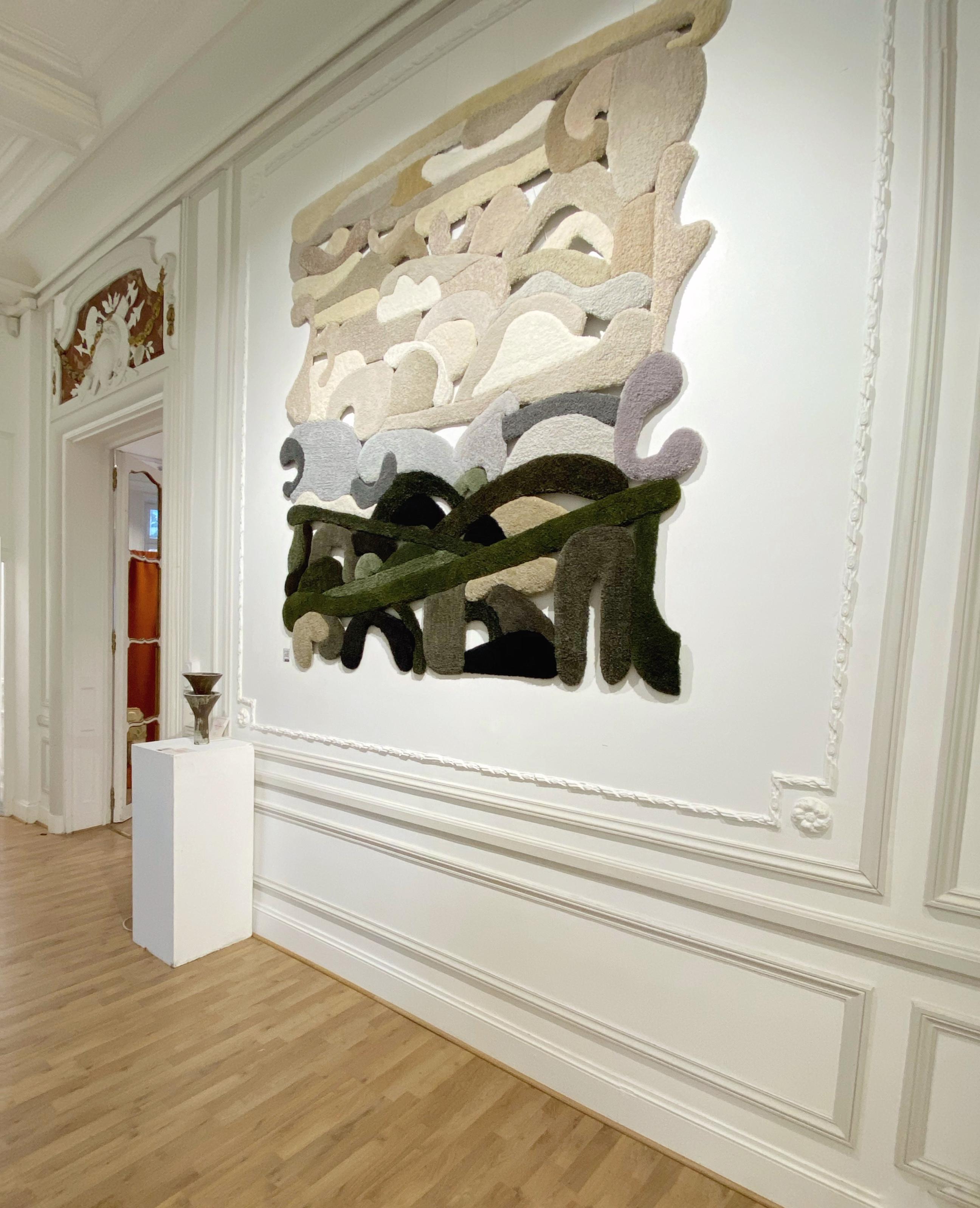 XXIe siècle et contemporain Paysage monumental Espace XXXIV Tapisserie de laine faite à la main par Mira Sohlen en vente