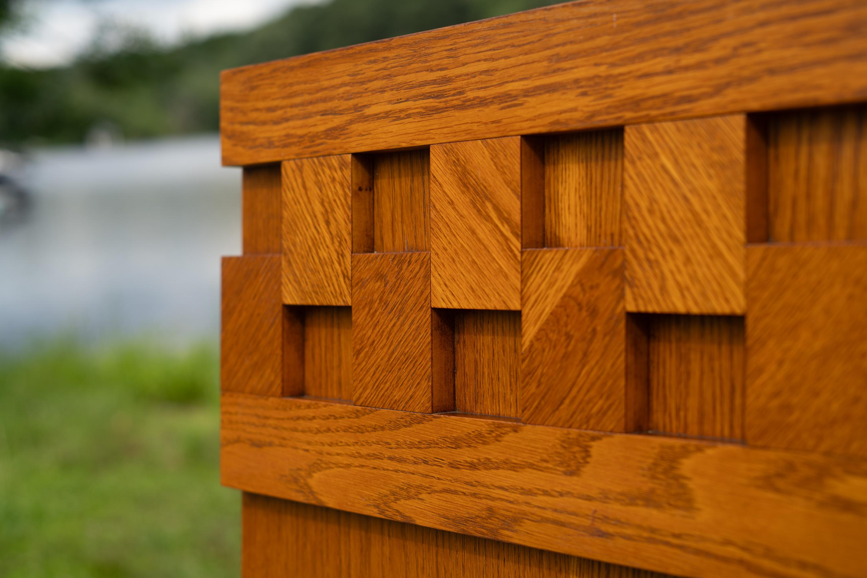 Legno massiccio Monumental Lane Furniture Testiera cubista Staccato da 62