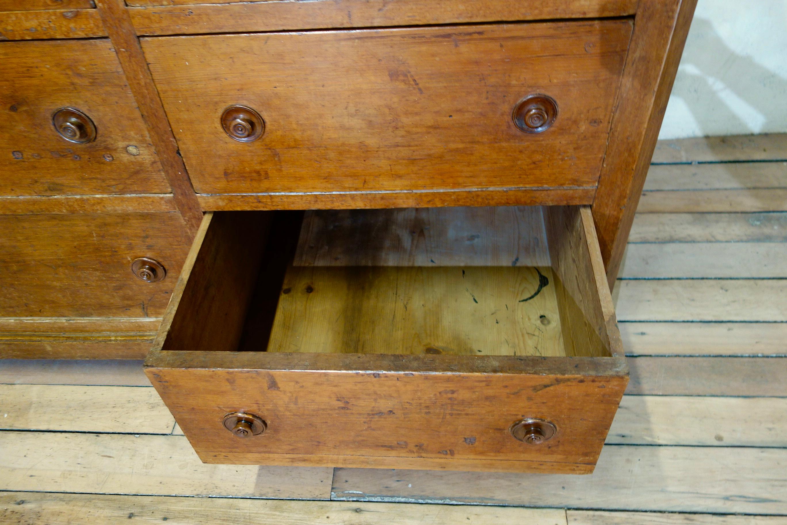 Monumental Large 19th Century Italian Bank of Drawers, Sideboard Storage 11