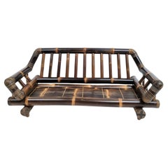 Monumental Large Diameter Bamboo Frame Mid-Century Sofa, 1970s