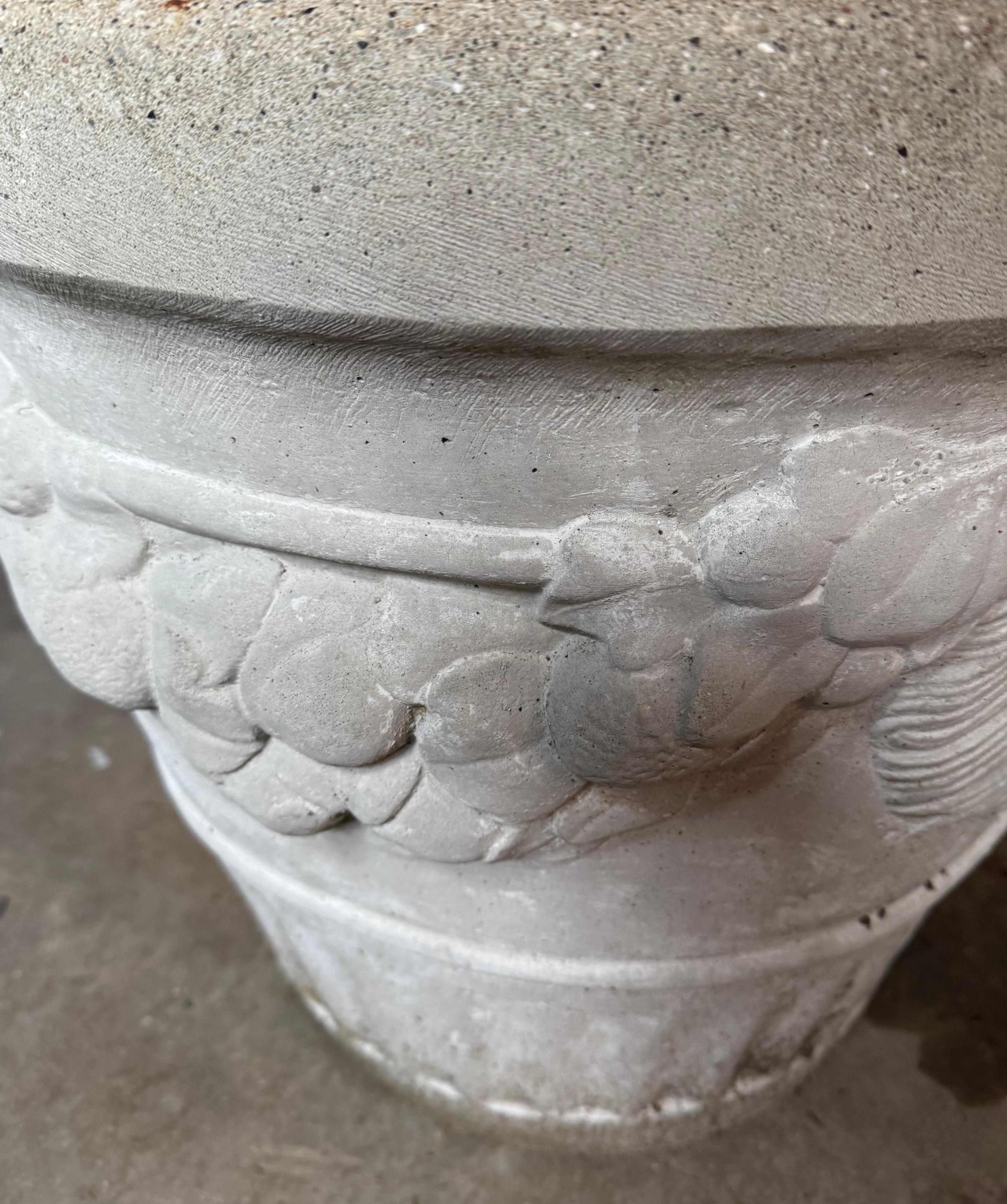 Stunning, extra large outdoor planter, jardiniere that weighs in excess of 125lbs and stand 21