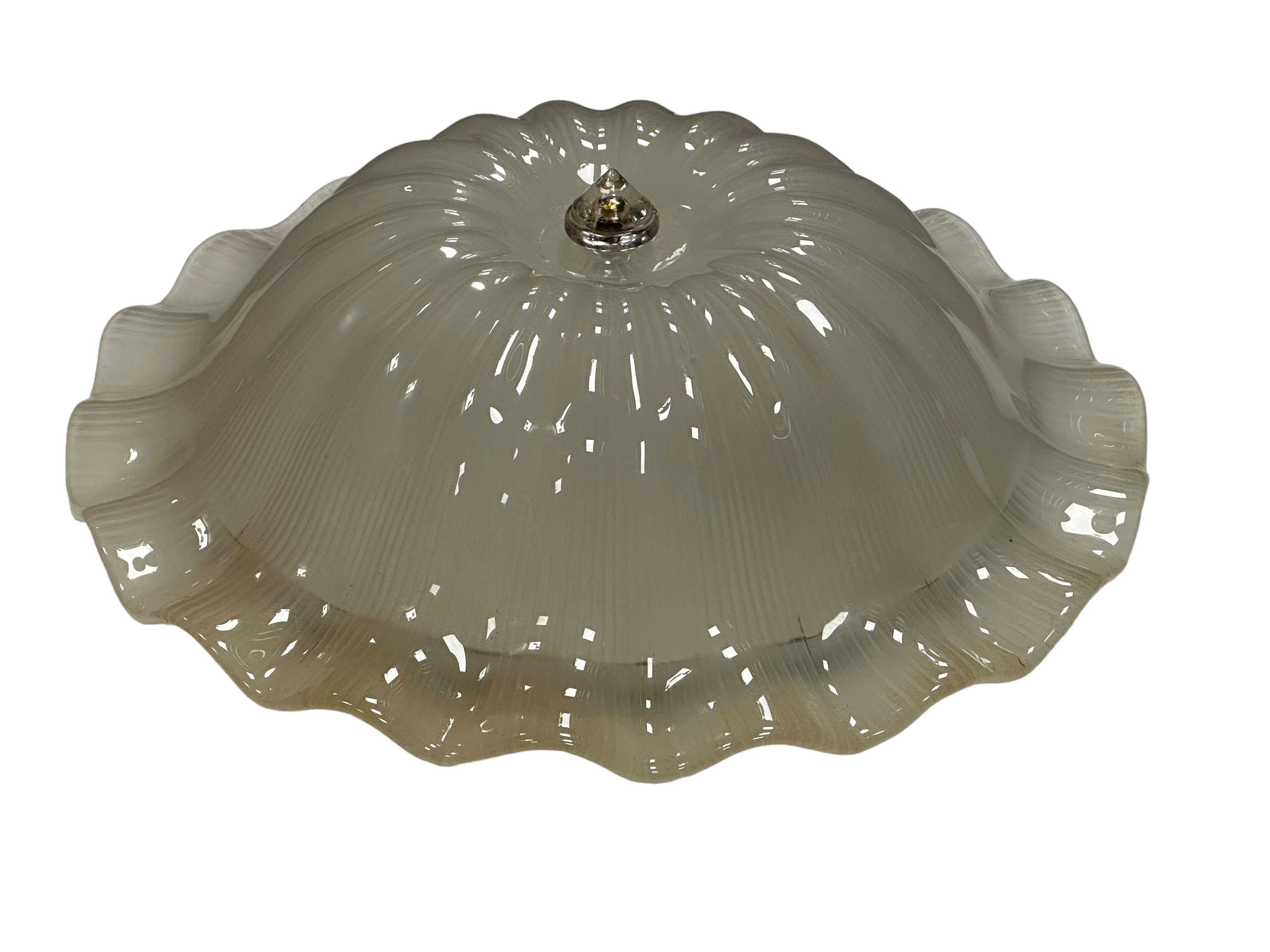 Monumental gran cúpula de cristal de Murano empotrable estilo Venini años 1970, Italia en venta 3