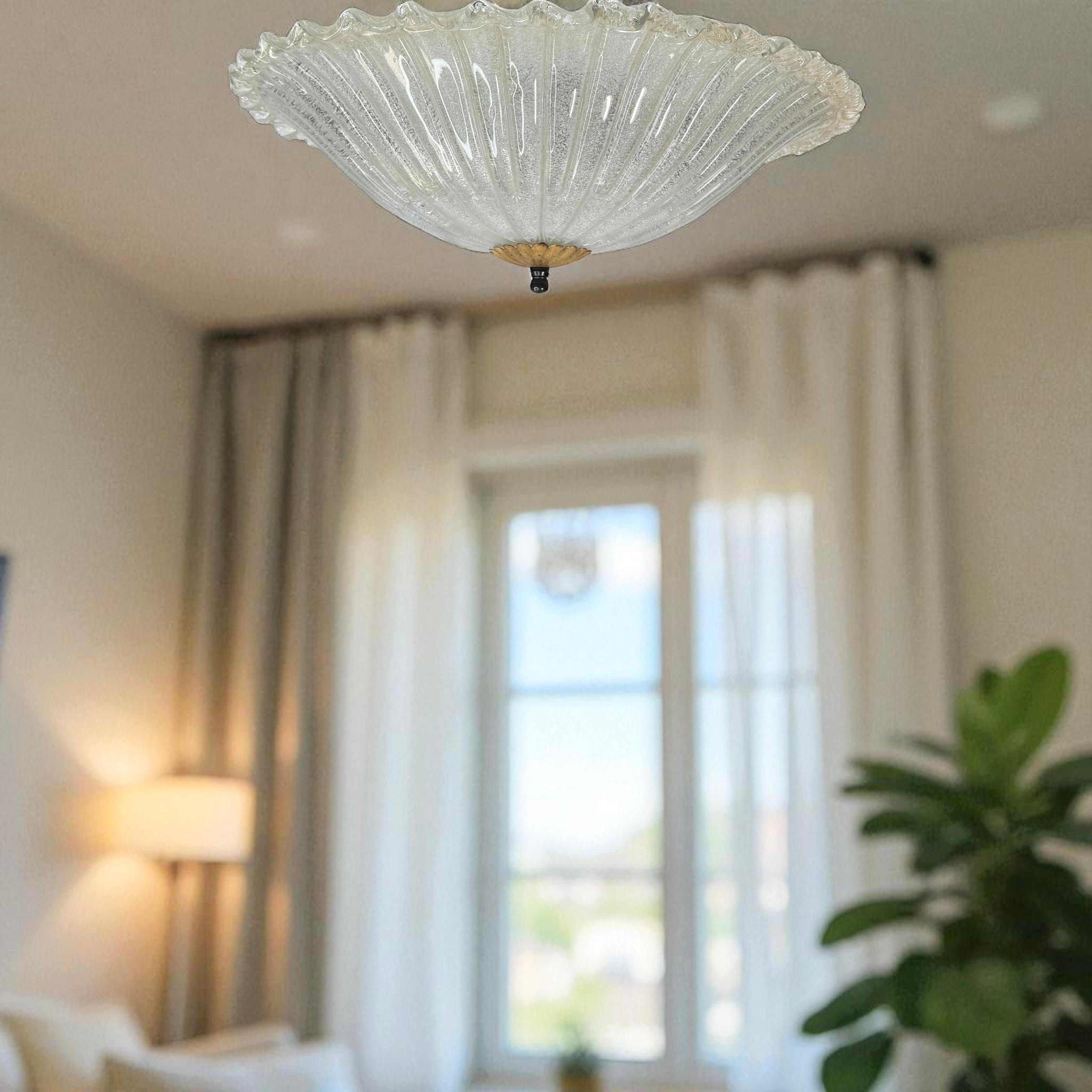 Monumental gran cúpula de cristal de Murano empotrable estilo Venini años 70, Italia en venta 6