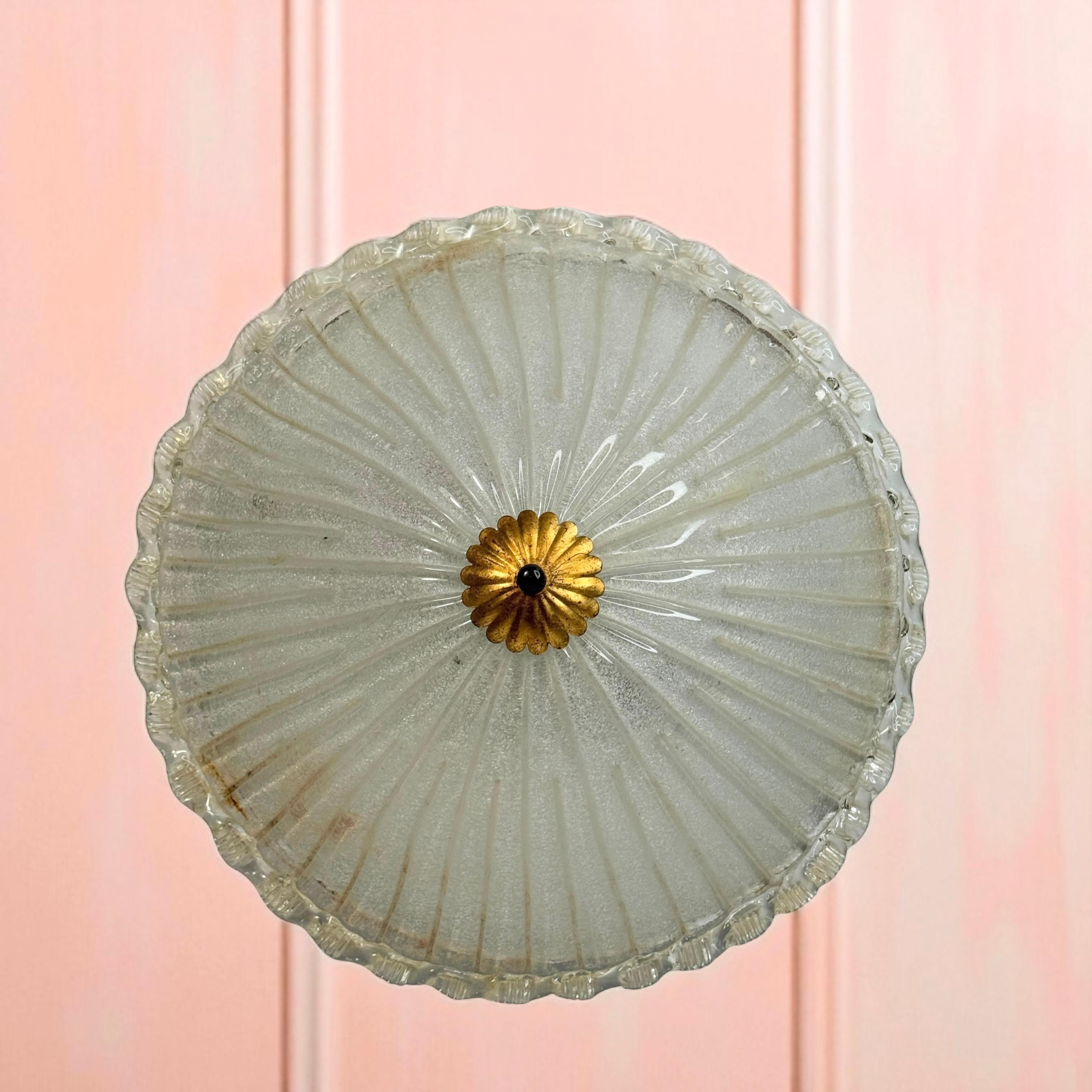 Monumental gran cúpula de cristal de Murano empotrable estilo Venini años 70, Italia en venta 8