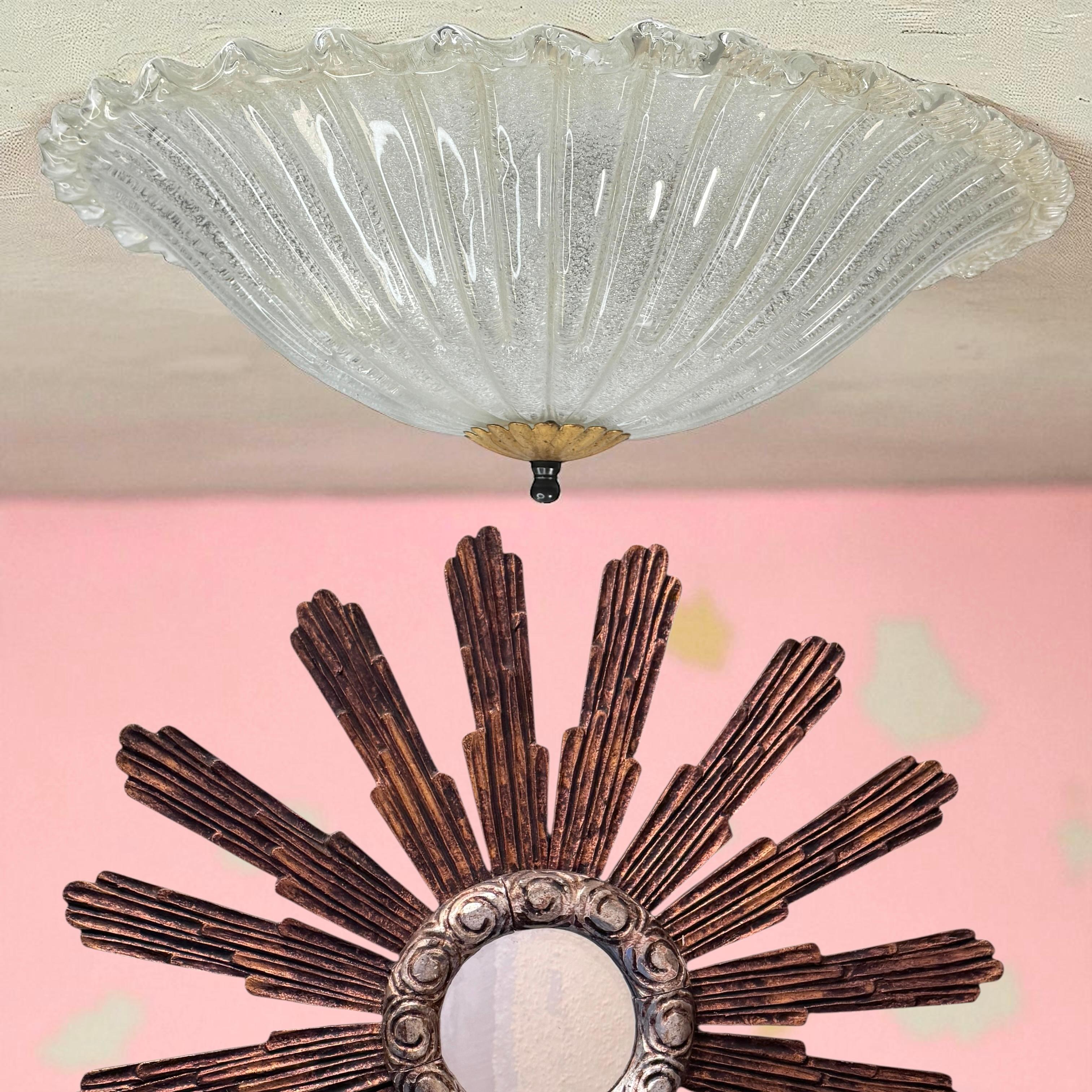 Monumental gran cúpula de cristal de Murano empotrable estilo Venini años 70, Italia en venta 10