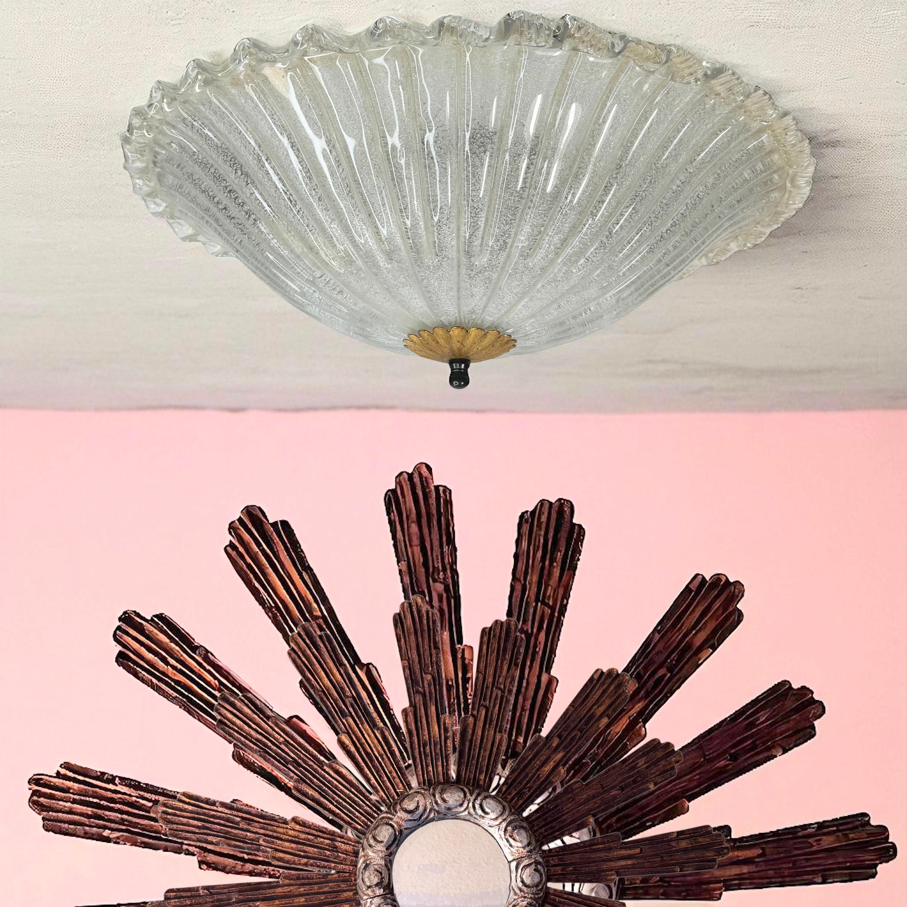 Monumental gran cúpula de cristal de Murano empotrable estilo Venini años 70, Italia en venta 11