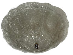Monumental Large Murano Glass Dome Flush Mount Venini Style 1970s, Italy