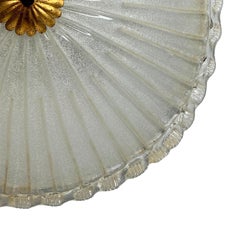 Monumental Large Murano Glass Dome Flush Mount Venini Style 1970s, Italy