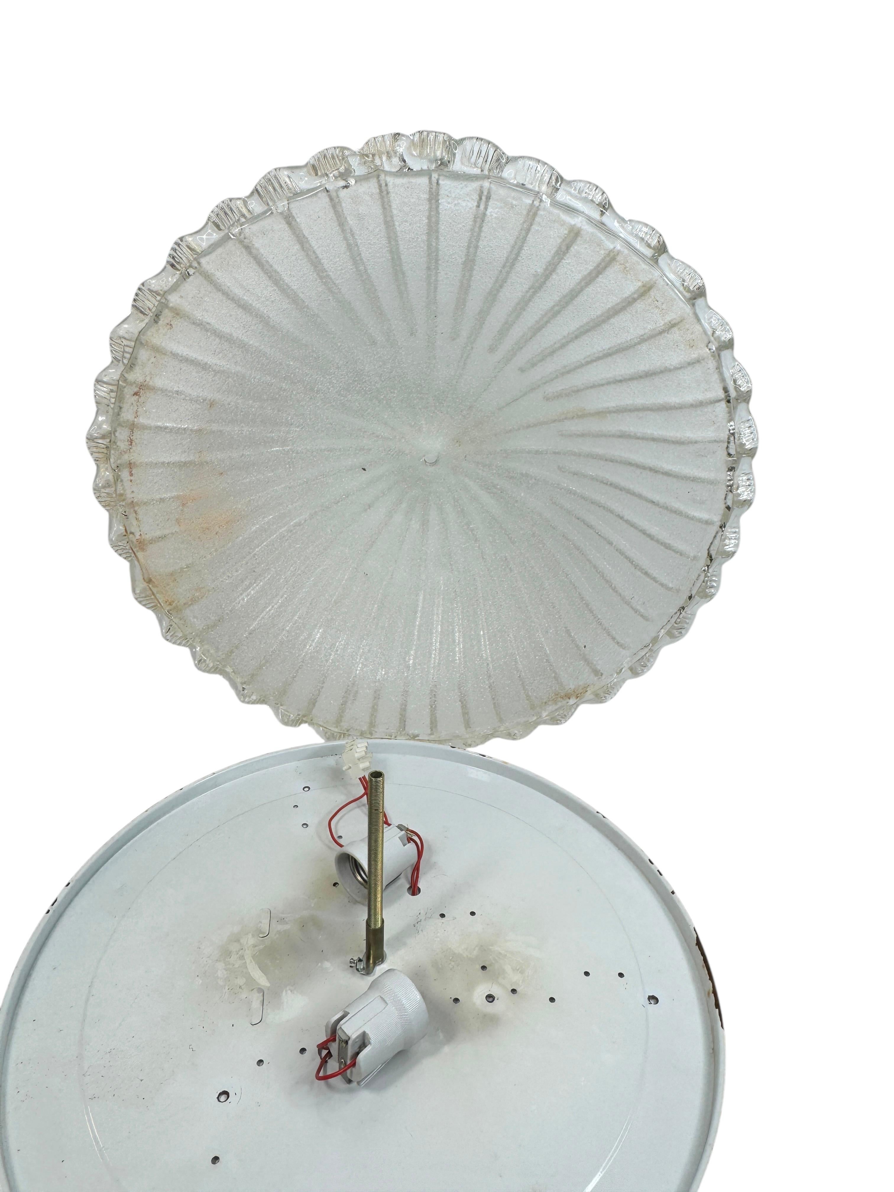 Monumental gran cúpula de cristal de Murano empotrable estilo Venini años 70, Italia en venta 13