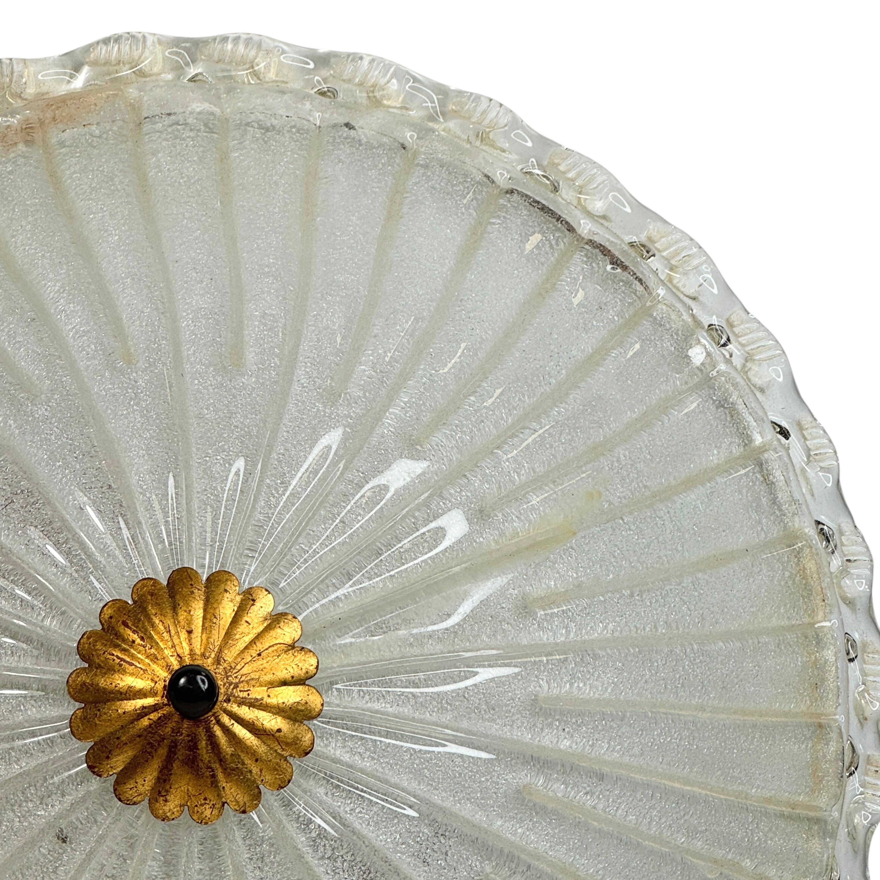 Monumental gran cúpula de cristal de Murano empotrable estilo Venini años 70, Italia Italiano en venta