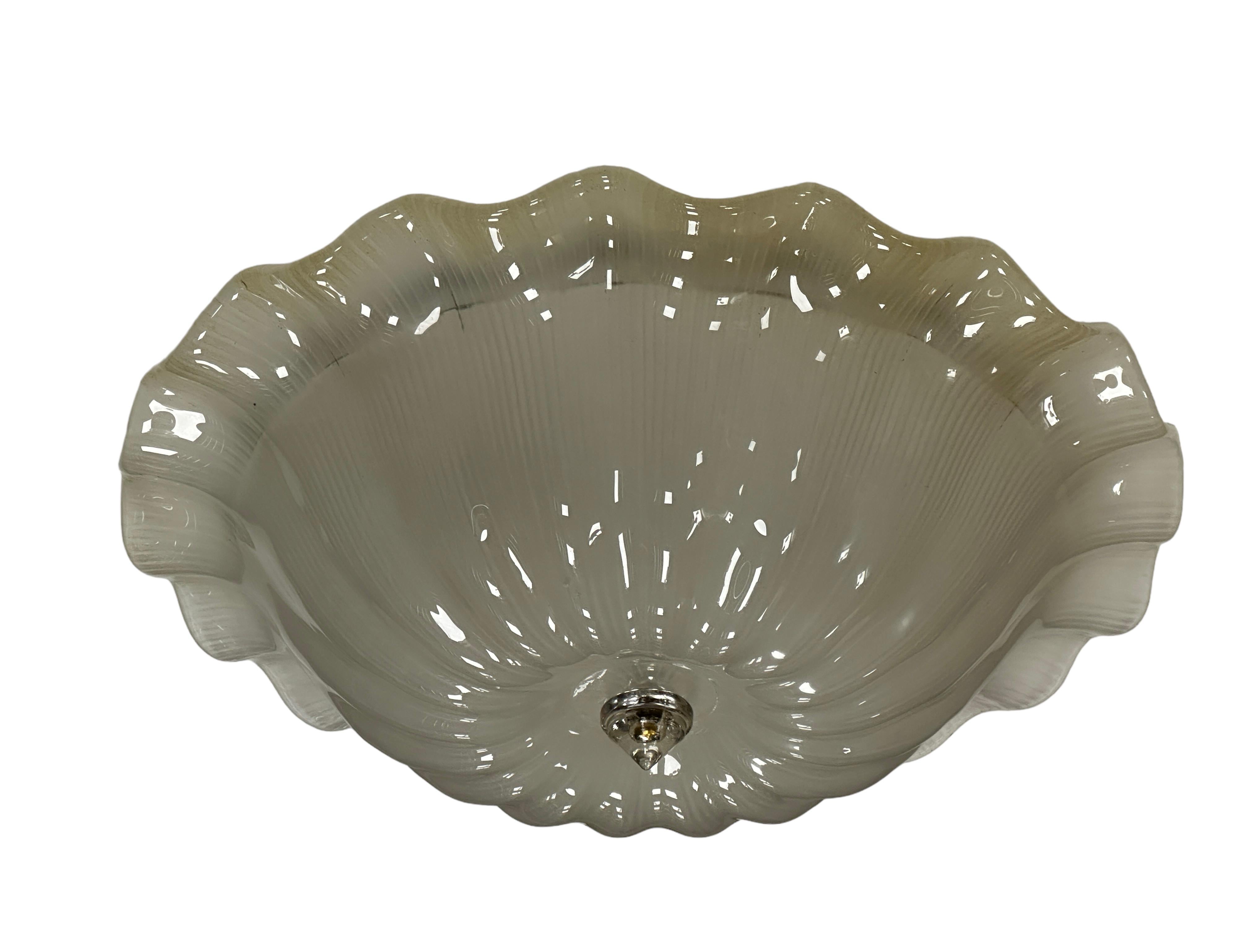 Monumental gran cúpula de cristal de Murano empotrable estilo Venini años 1970, Italia en venta 2
