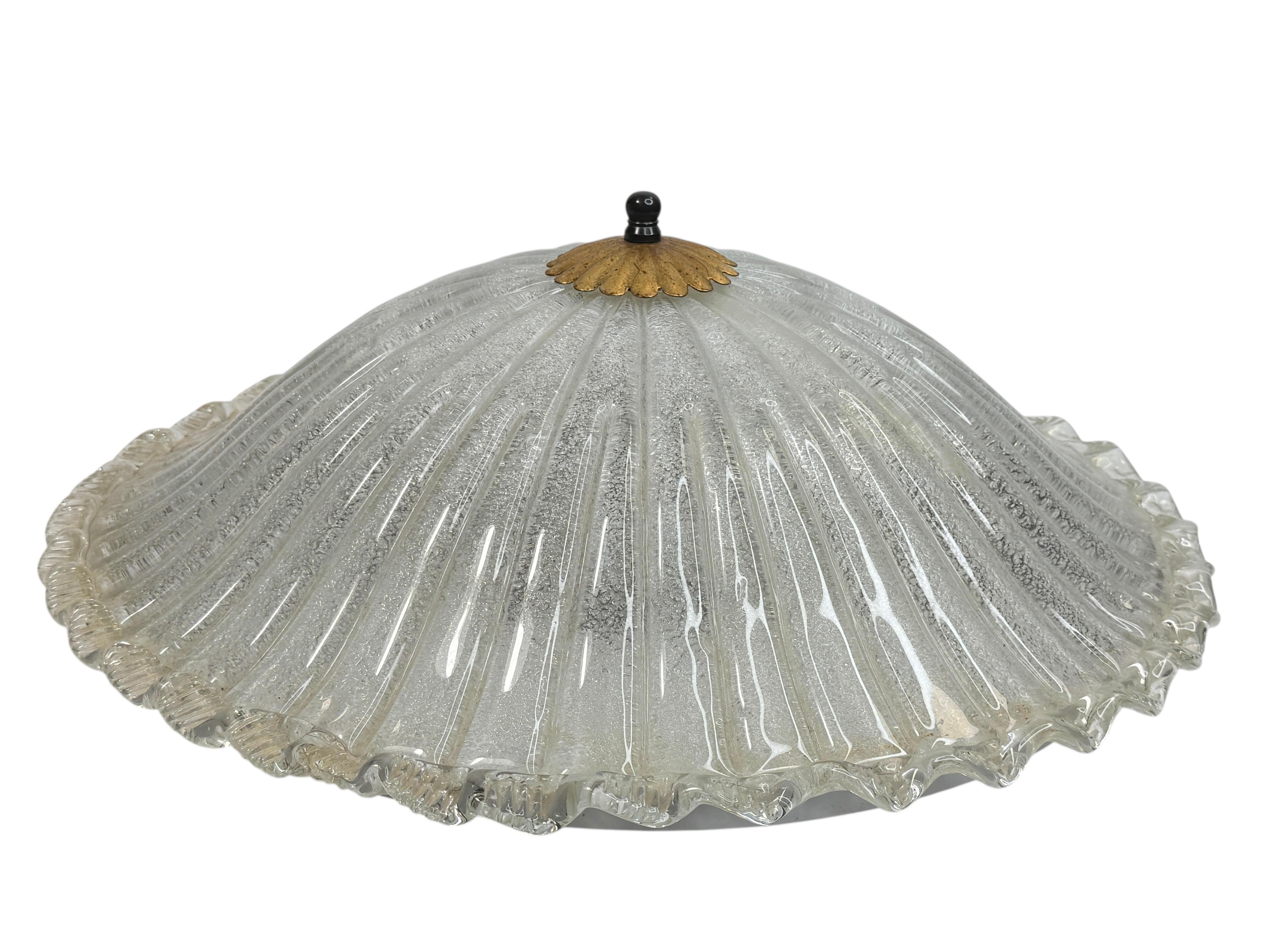 Monumental gran cúpula de cristal de Murano empotrable estilo Venini años 70, Italia en venta 2