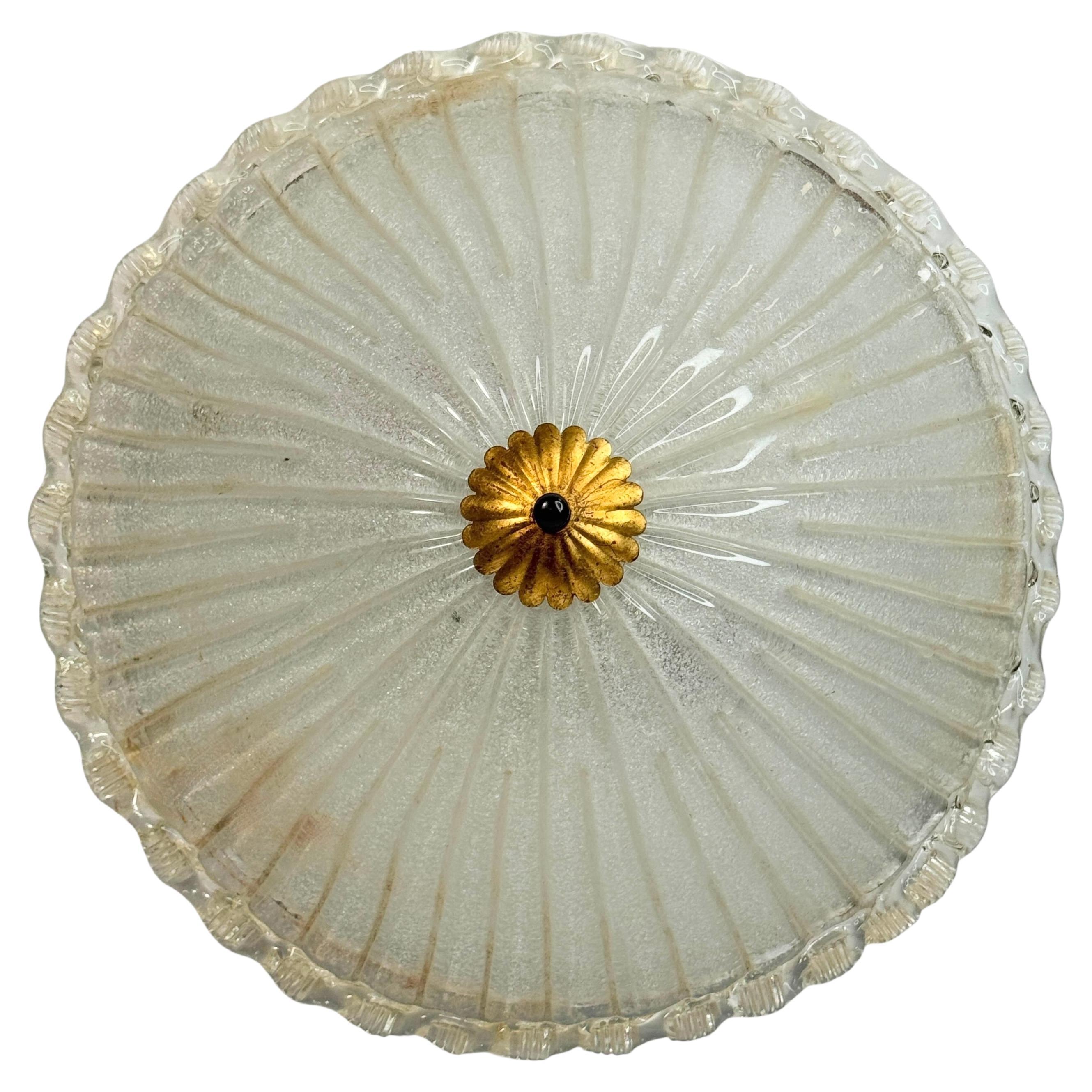 Monumental gran cúpula de cristal de Murano empotrable estilo Venini años 70, Italia en venta