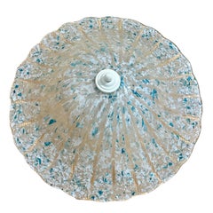 Monumental Large Murano Glass Dome Flush Mount Venini Style 1980s, Italy