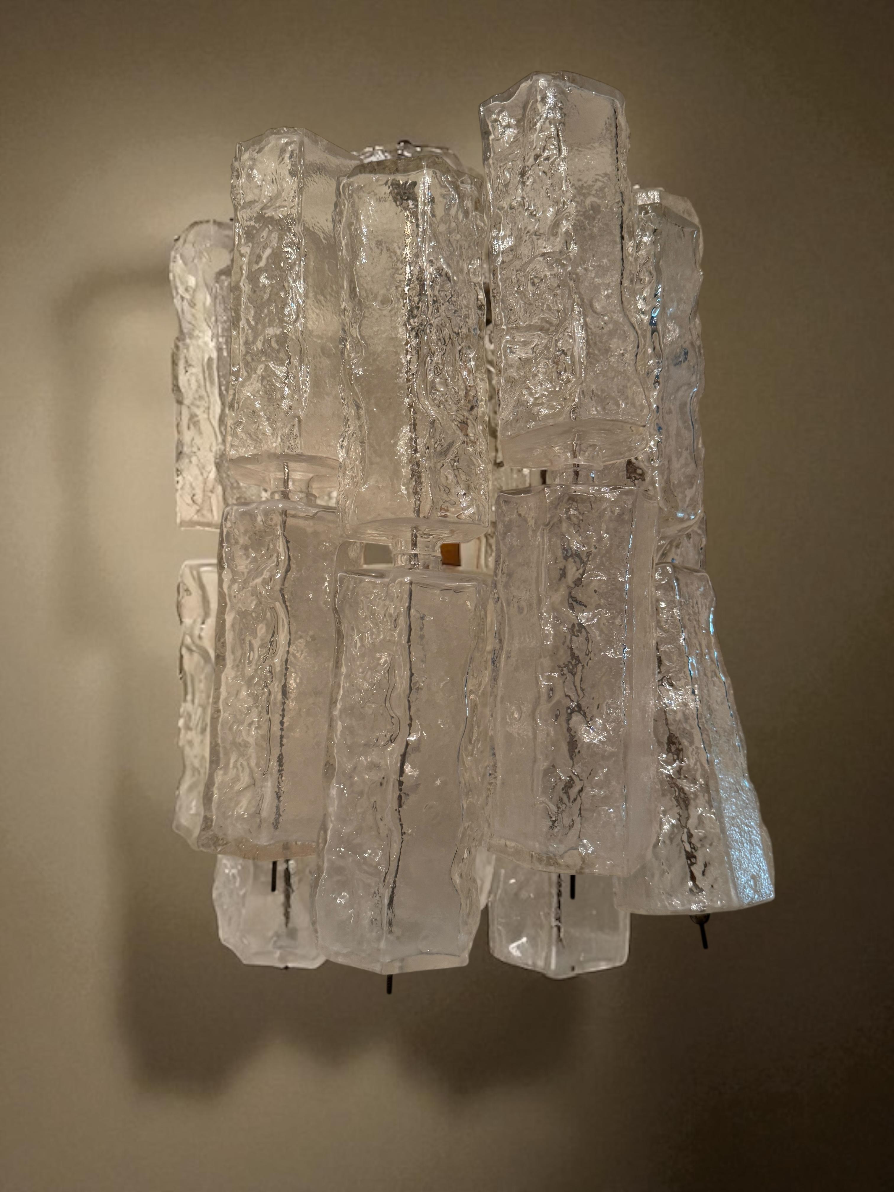 Monumental Large Murano Glass Single Sconce by Venini 1960s, Italy For Sale 4