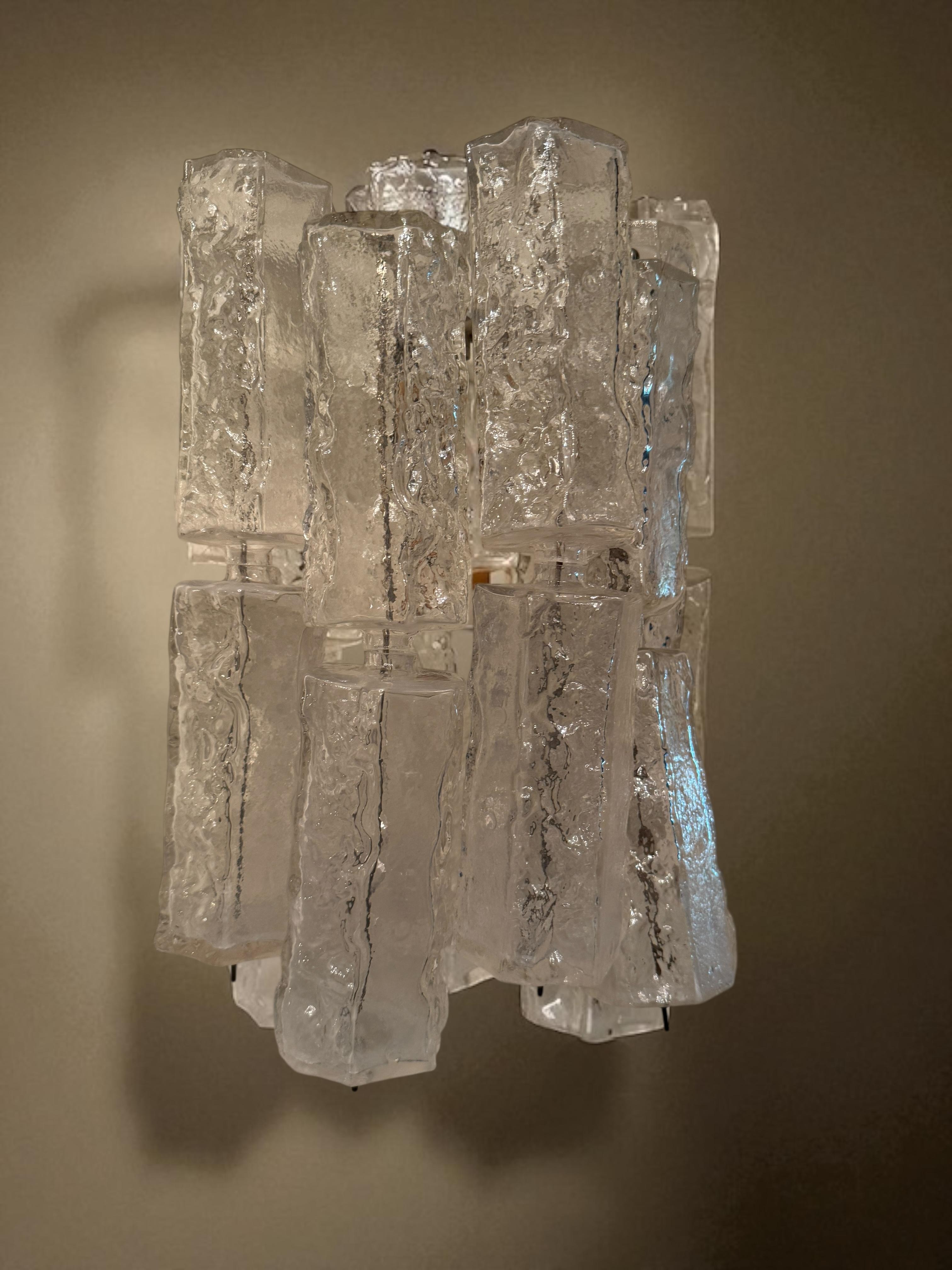 Monumental Large Murano Glass Single Sconce by Venini 1960s, Italy For Sale 5