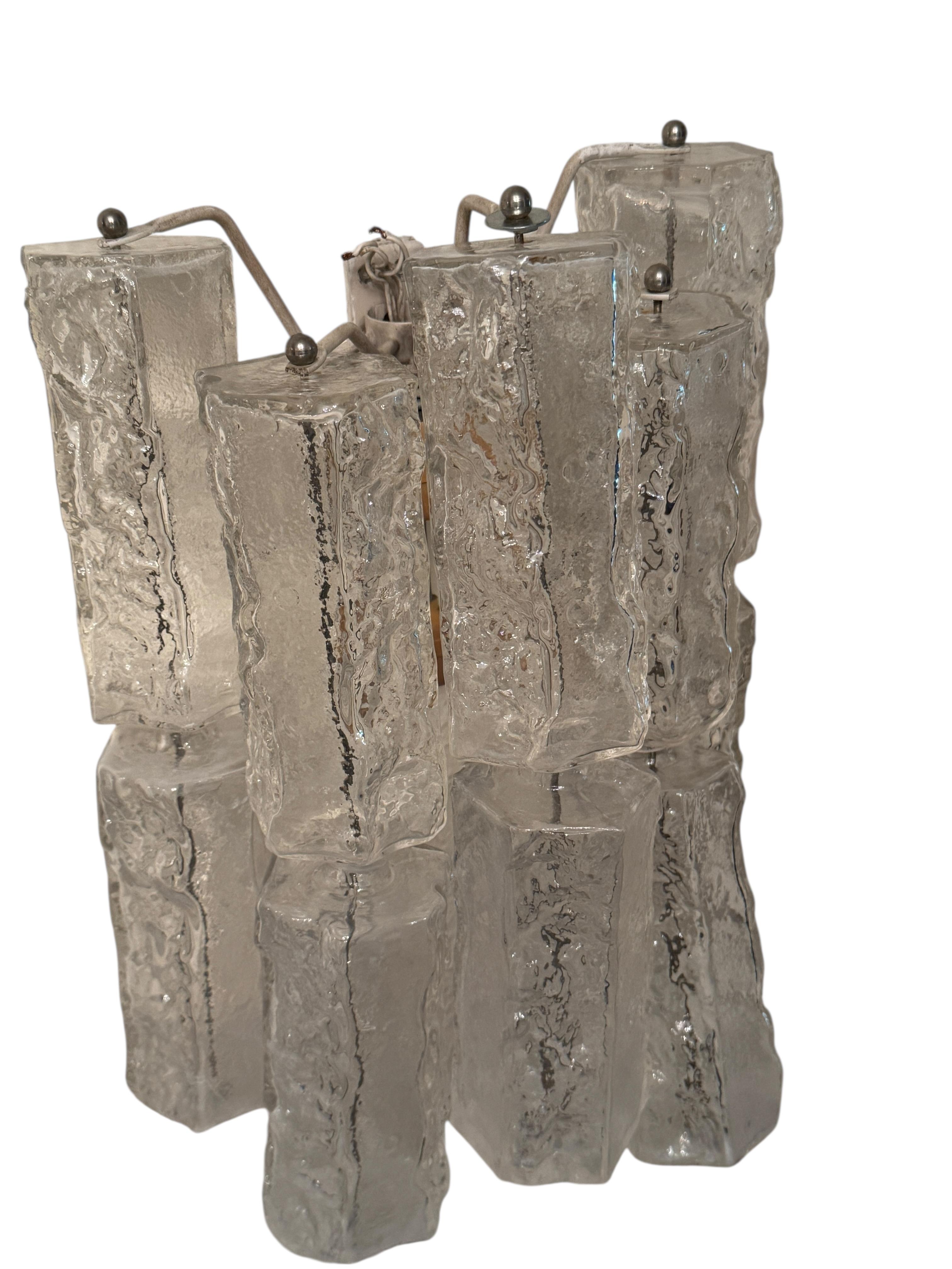 Mid-20th Century Monumental Large Murano Glass Single Sconce by Venini 1960s, Italy For Sale