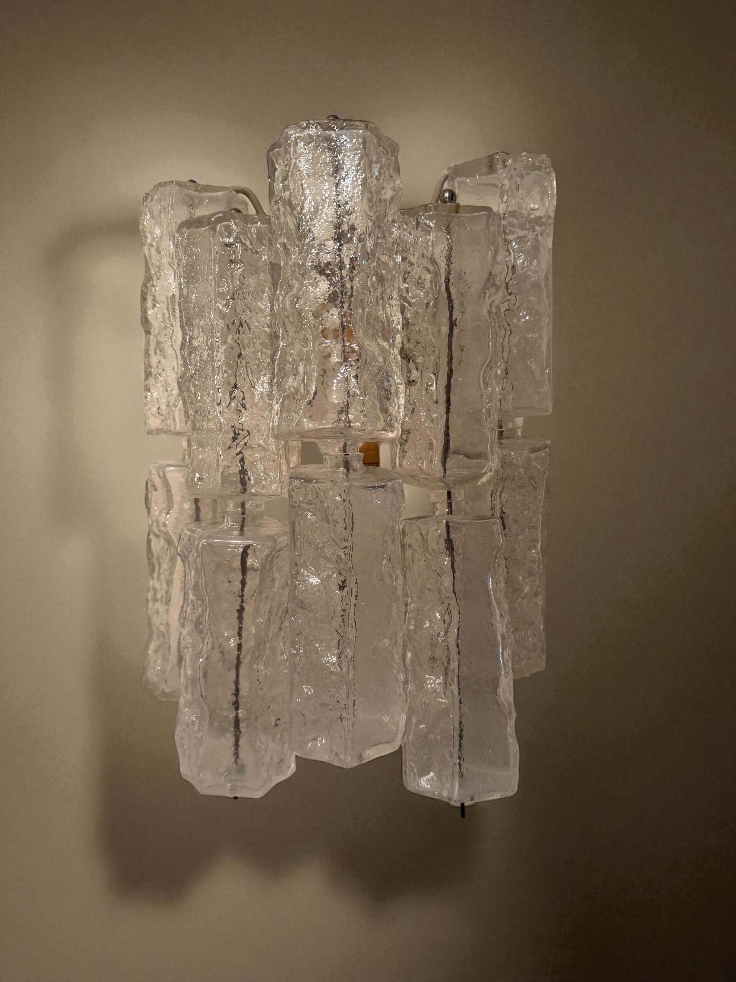 Monumental Large Murano Glass Single Sconce by Venini 1960s, Italy For Sale 2