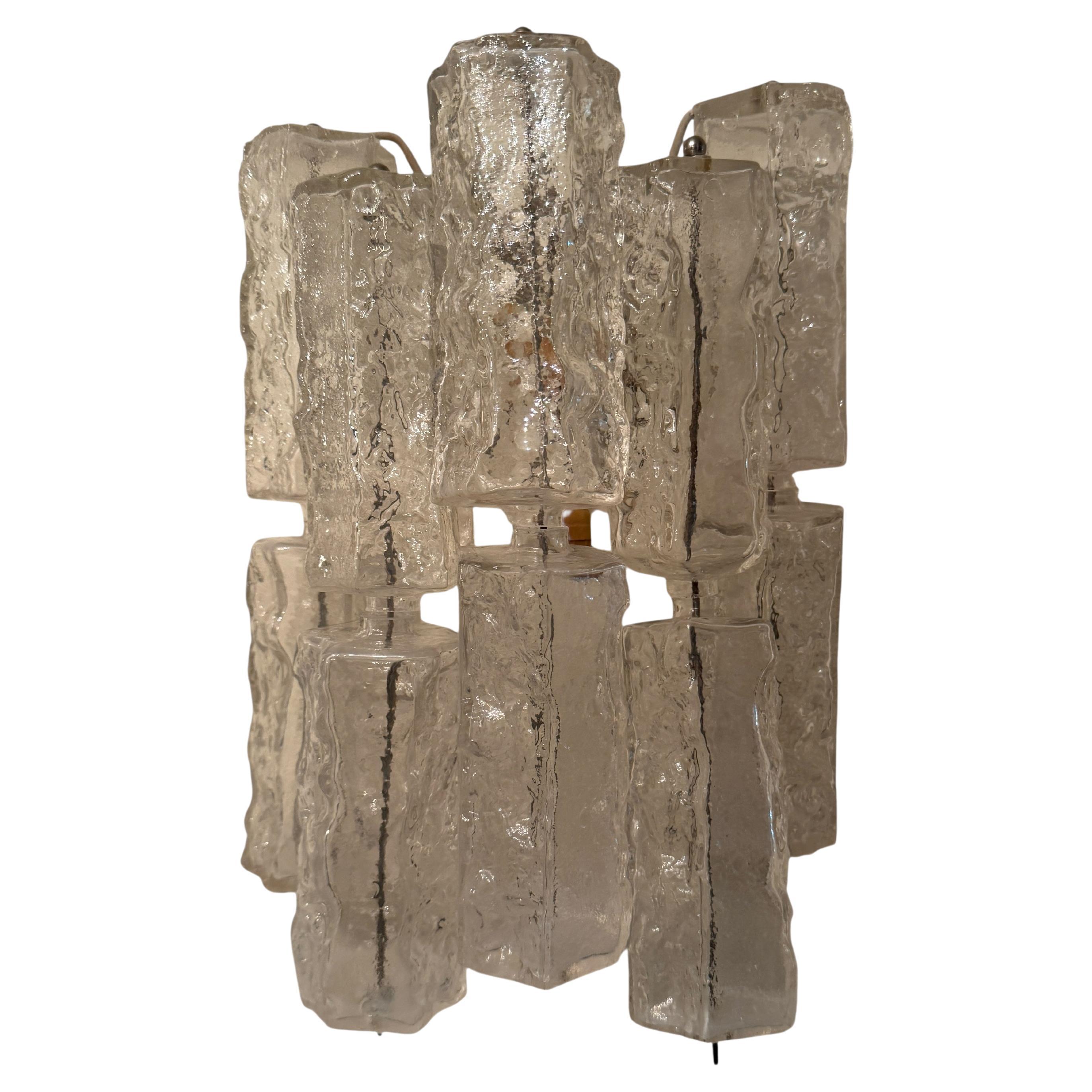 Monumental Large Murano Glass Single Sconce by Venini 1960s, Italy For Sale