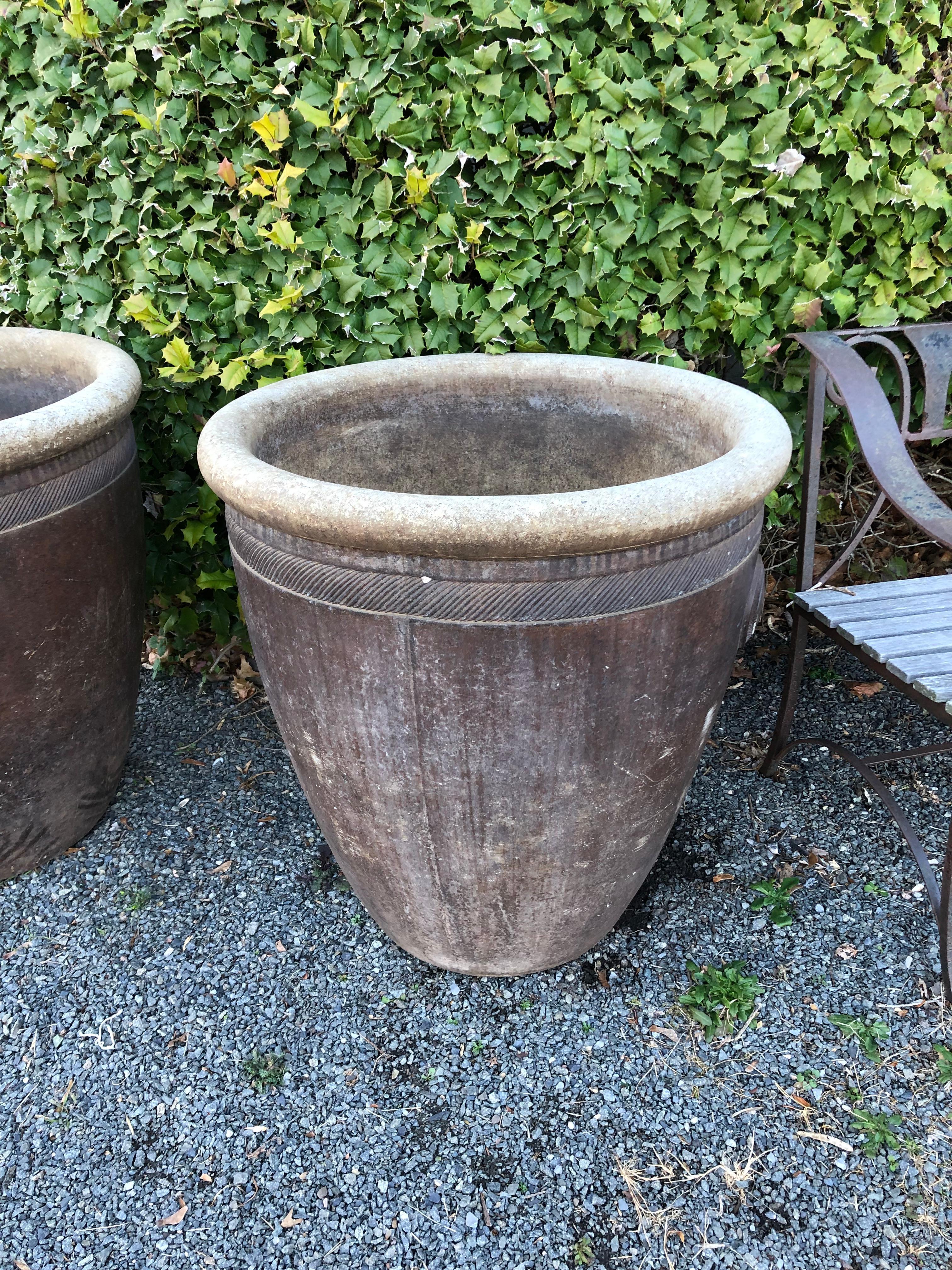 large pottery urns