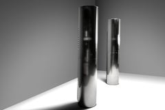 Grandi lampade da terra monumentali in acciaio inossidabile di Targetti - Italia, anni '70