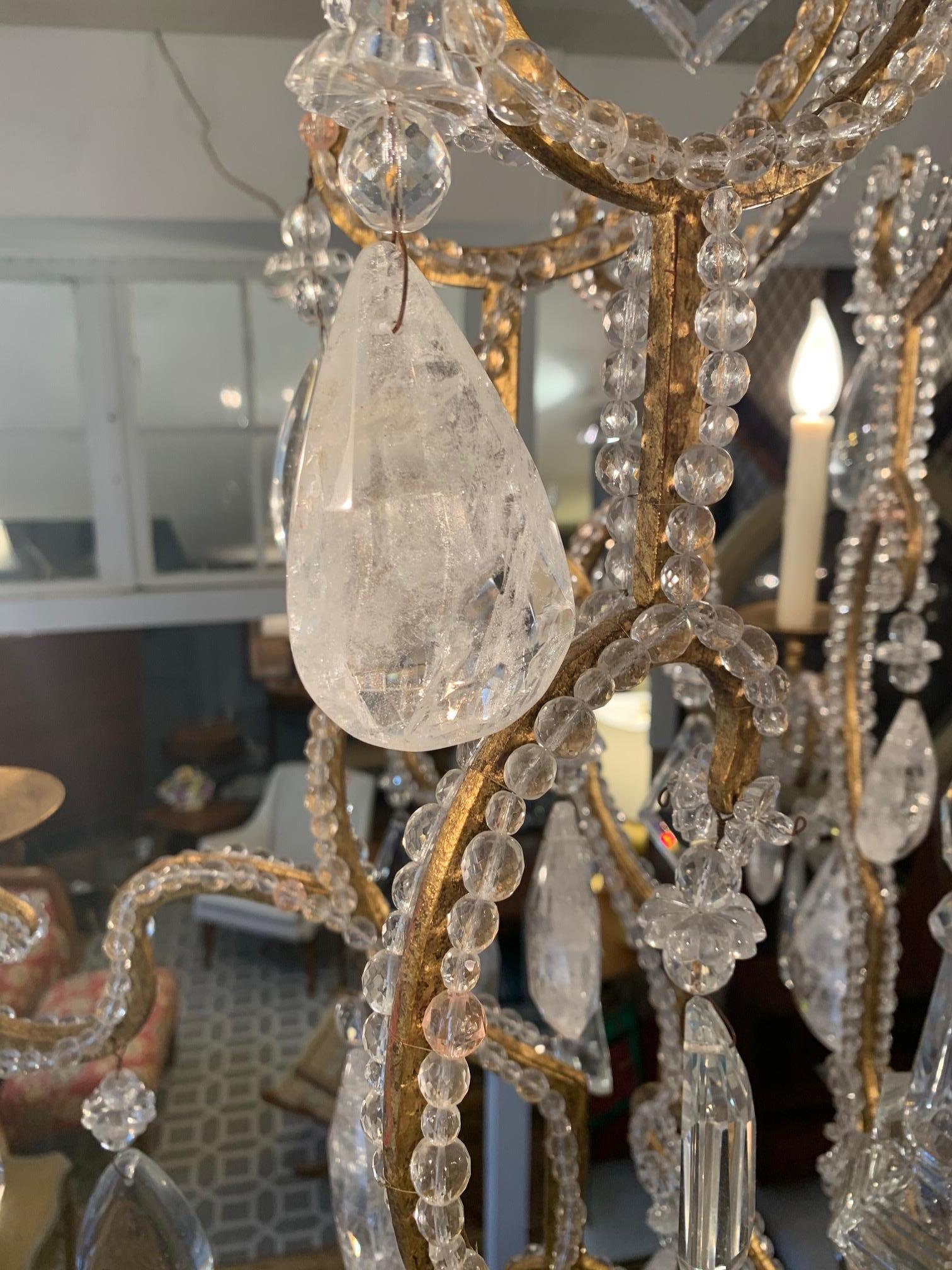 Louis XV Monumental Large Super Glitzy Statement Chandelier with Rock Crystals